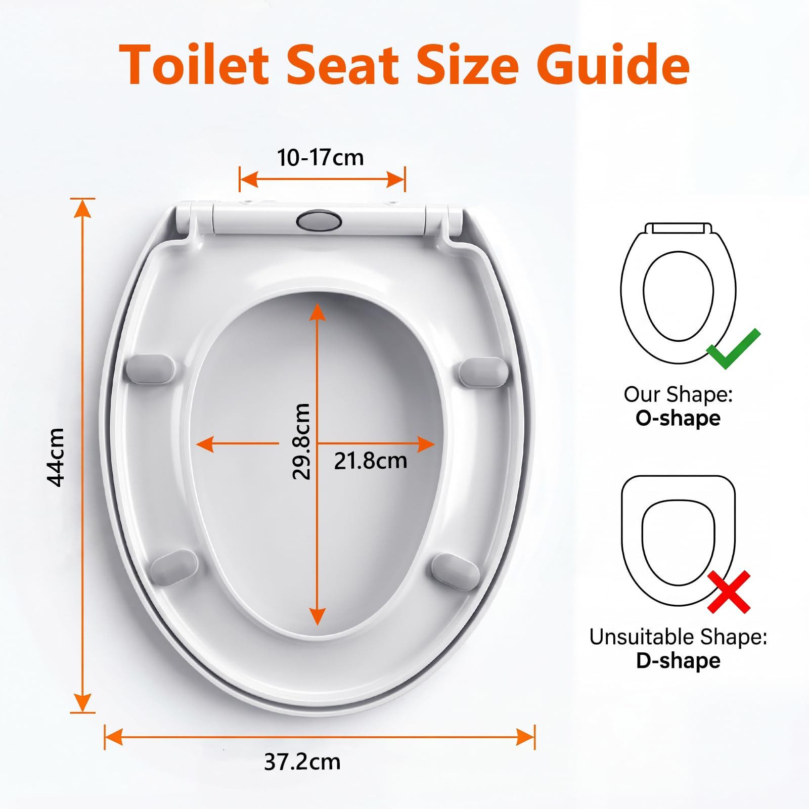 YONSLY WC-Sitz Komfort Toilettensitz für Bad, Gäste-WC und Haushalt (Packung, 1-St., PP-Material), mit Quick-Release, Softclose, antibakteriell, weiß, 150 kg