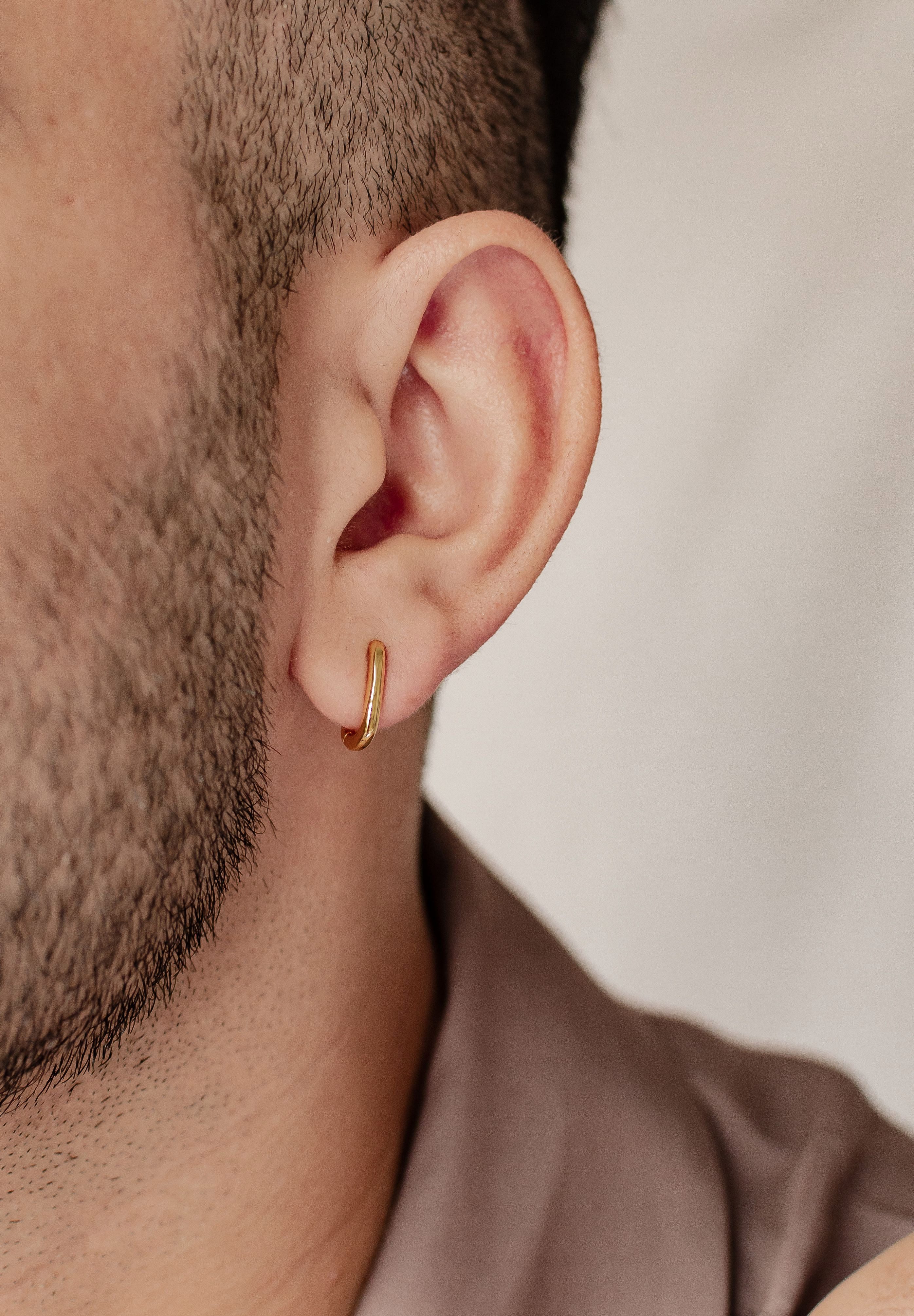 Hey Happiness Paar Creolen Silber 925 Herren eckig, 18K vergoldet, Kleine o günstig online kaufen