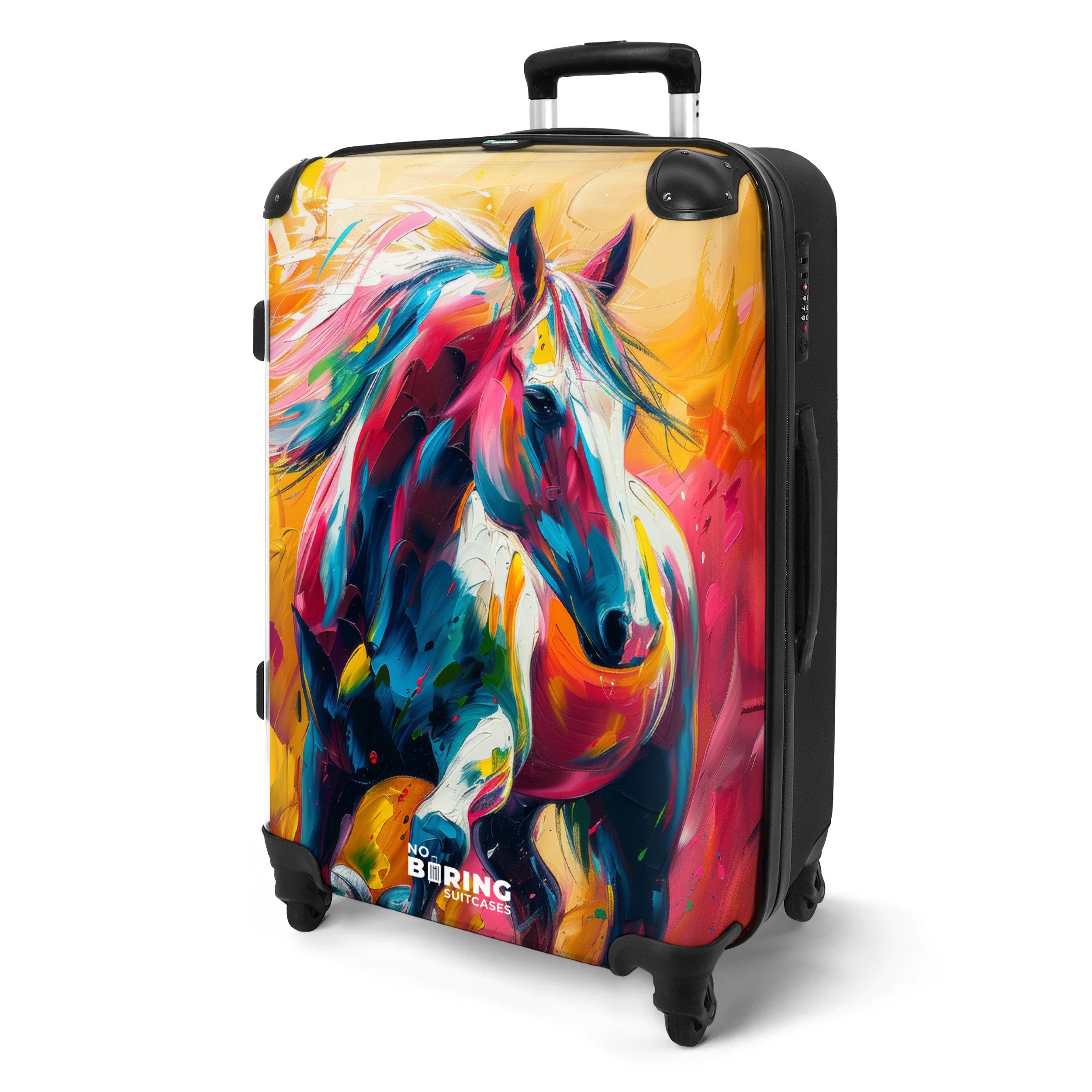 NoBoringSuitcases.com© Hartschalen-Trolley Ölgemälde Kunstwerk eines galopp günstig online kaufen
