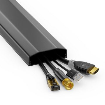 deleyCON deleyCON Universal Kabelkanal hochwertiges PVC Länge 100cm - Schwarz Kabelzubehör