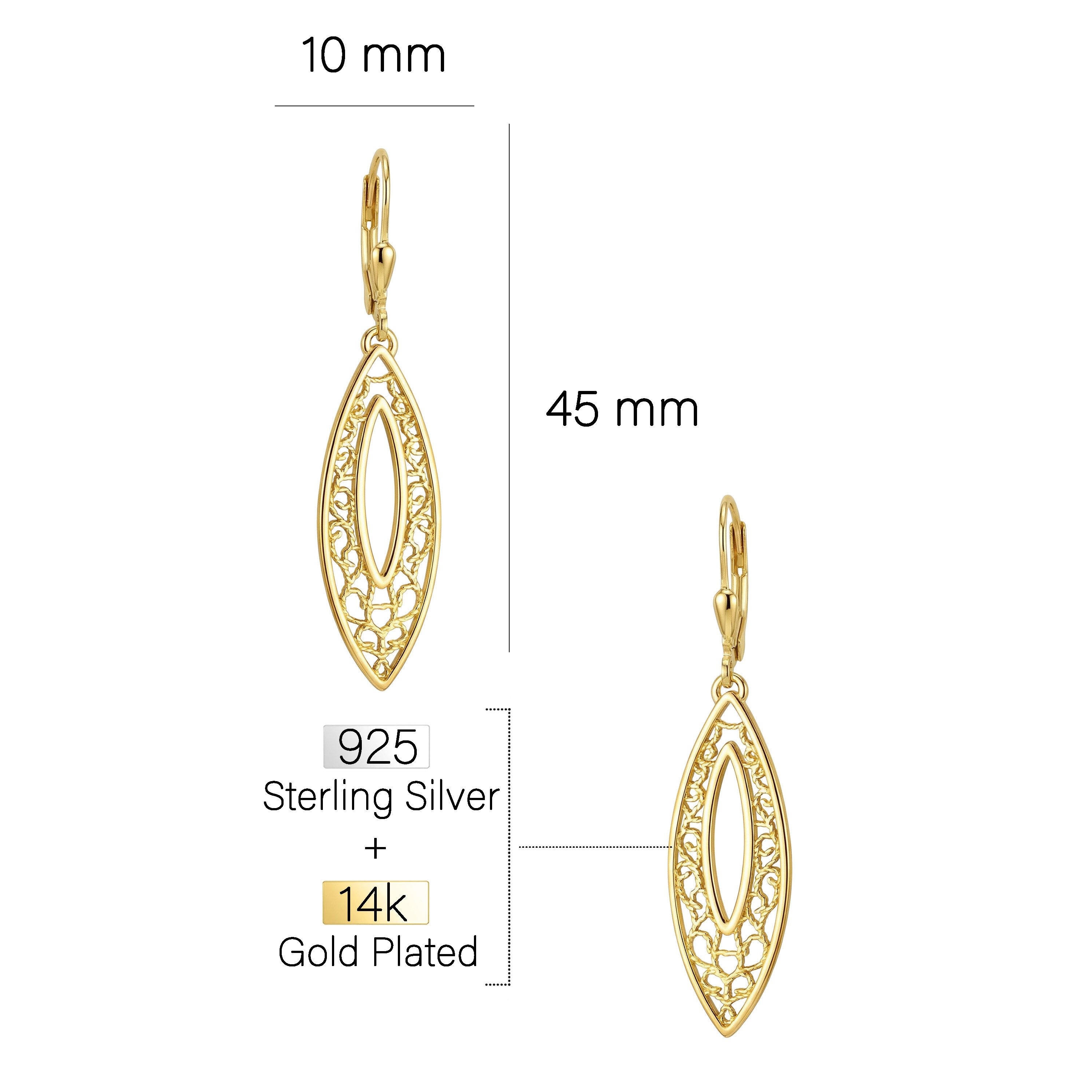 Sofia Milani Paar Ohrhänger Ovales Ornament, 925 Silber Damen Schmuck - E2072