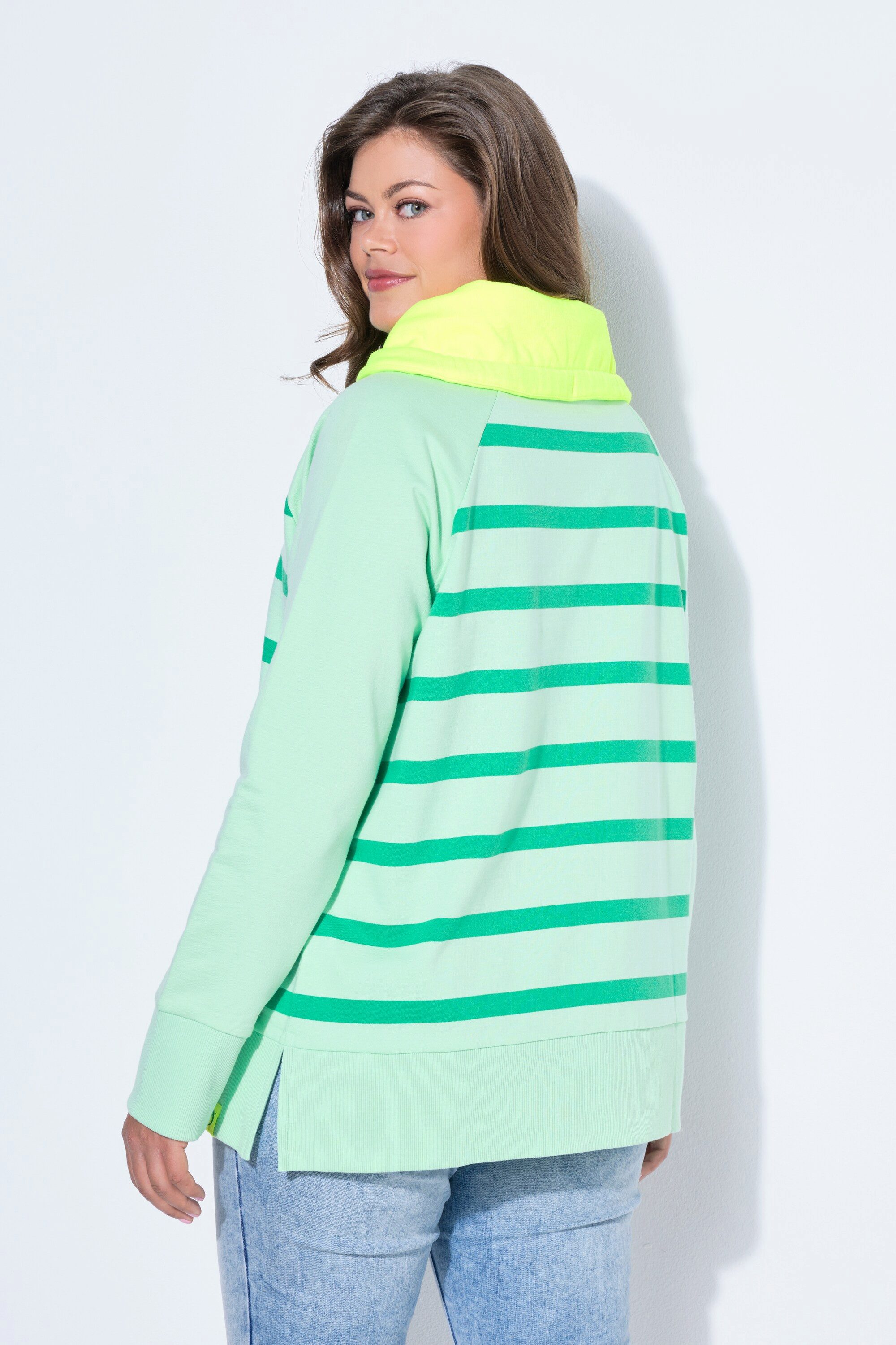 Laurasøn Sweatshirt Ringelsweatshirt Langarm Kragen – Bild 3 von 4