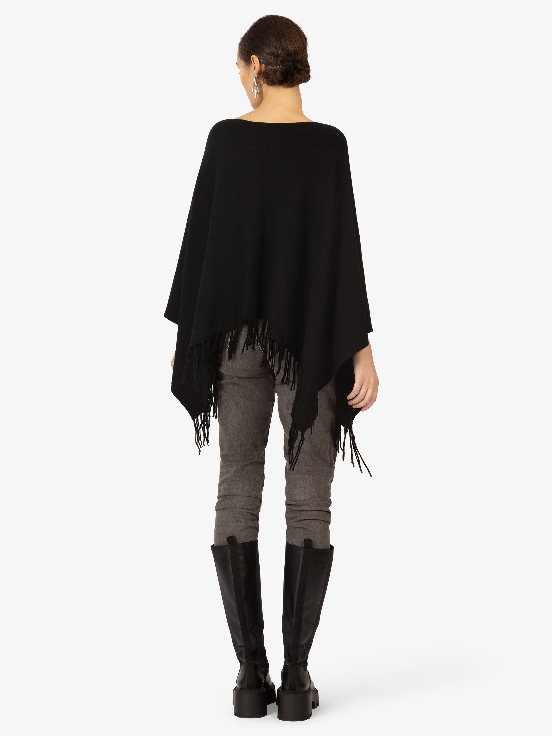 und mit Allover-Design catching Kraimod Poncho Eye schwarz