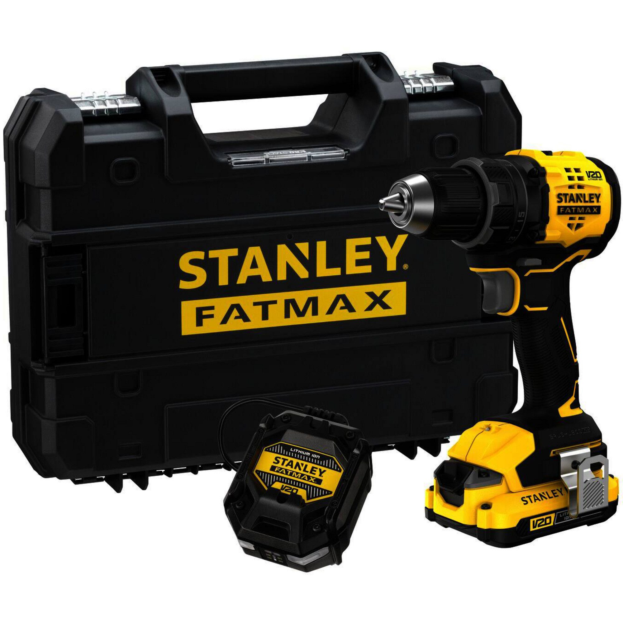 STANLEY Akku-Bohrschrauber Stanley Akku-Bohrschrauber (SFMCD714D1T-QW), 18 V V, (Li-Ion-Akku 2,0Ah, Pro-Stack Koffer)