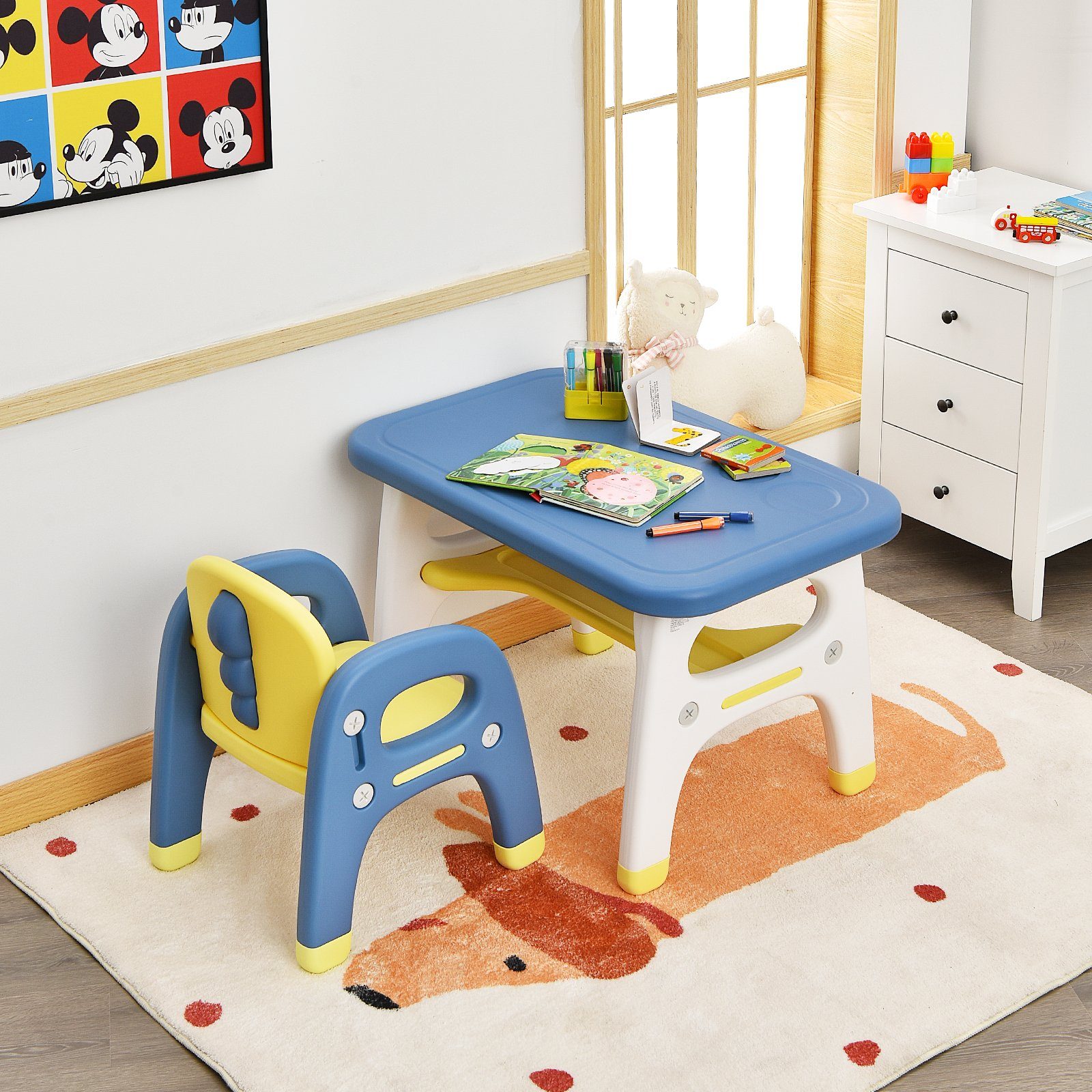 COSTWAY Kindersitzgruppe Kindertisch, Kindermöbel, (2-tlg), mit günstig online kaufen