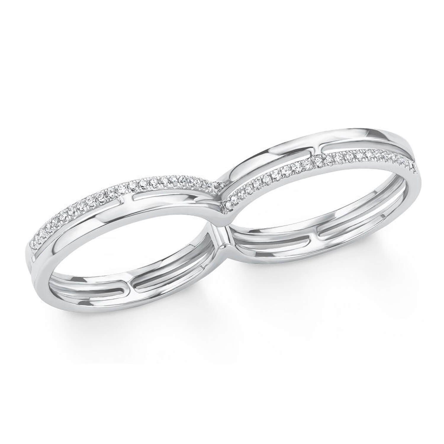 s.Oliver Silberring 925 Doppelring Zweifingerring Zirkonia günstig online kaufen