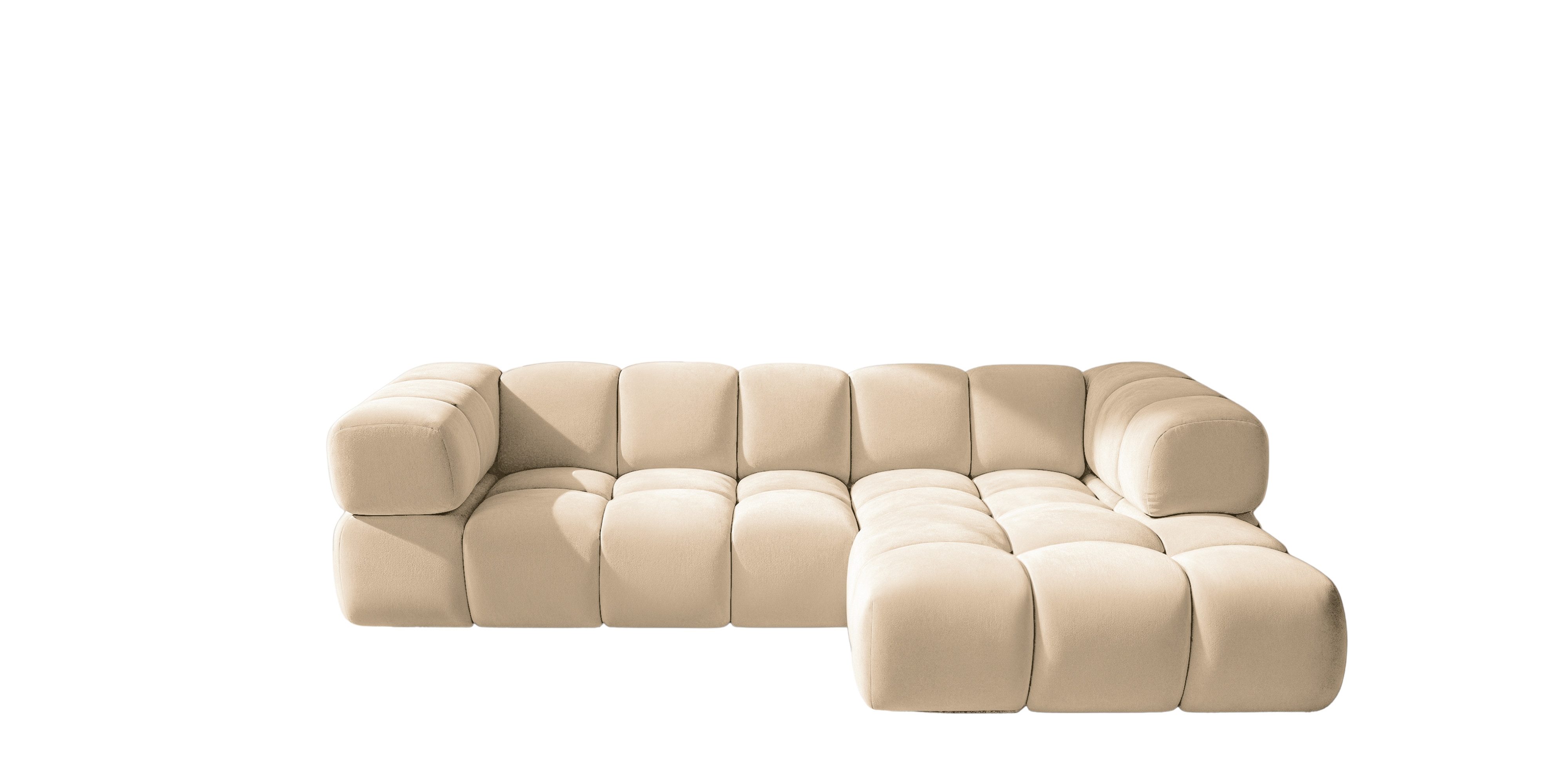 Kaiser Möbel Ecksofa luxuriöses Velours-Sofa im Stoff Bluvel modernes AVERRO, Premium-Velours Bluvel,Weiche abgerundete „Bubble“-Formen