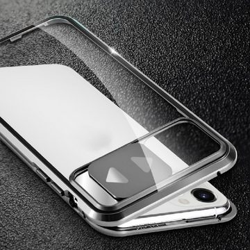 cofi1453 Handyhülle 360° Magnet Full Slim Metall Case Handyhülle Handyschale mit Panzerglas Vorderseite und Rückseite + Kameraschutz Cover für Huawei P40