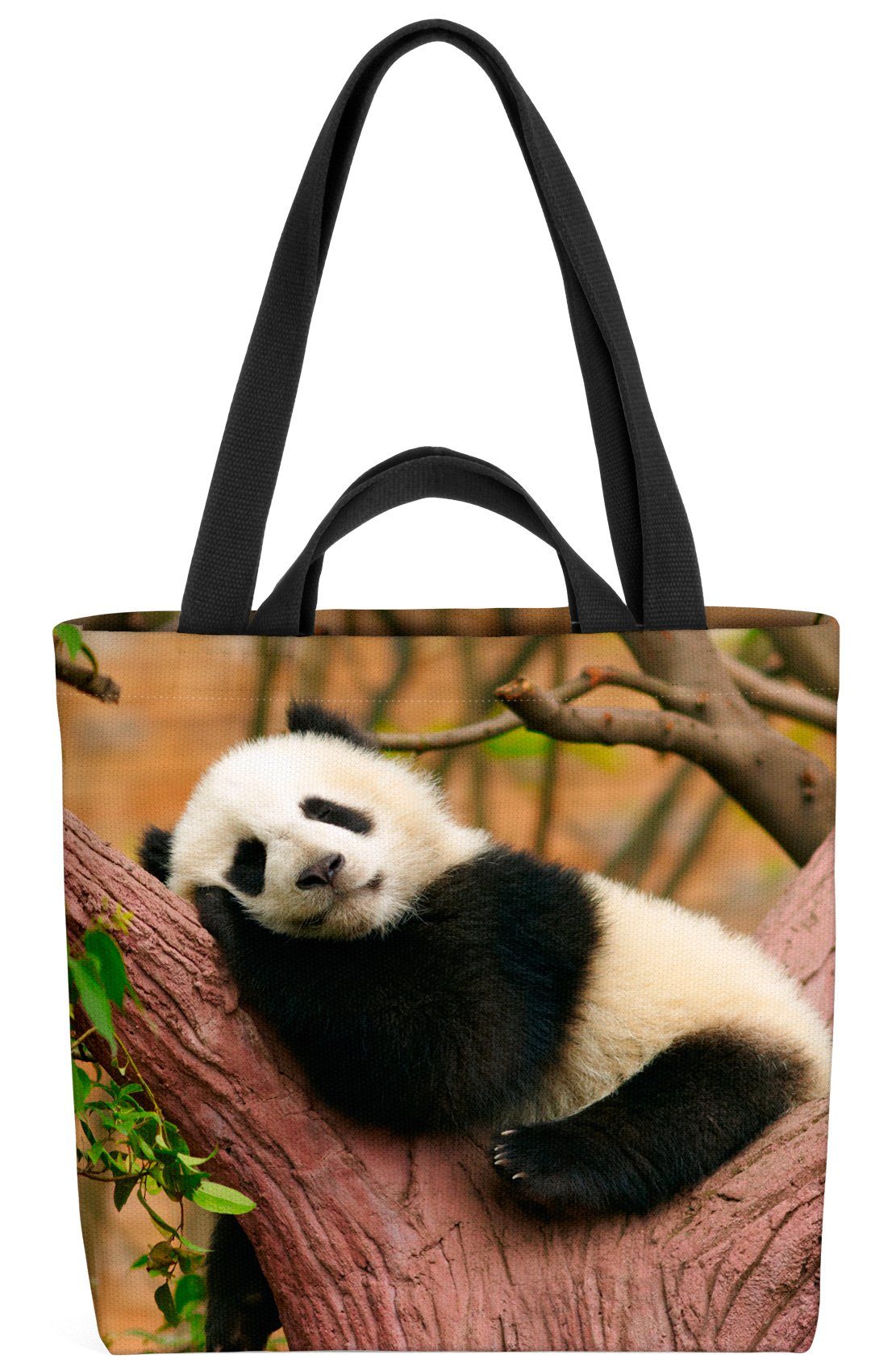 VOID Henkeltasche (1-tlg), Schlafen Panda Natur Asien Bambus Natur Tier Asien Bär Pandabär Kinde