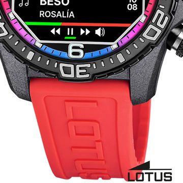 Lotus Multifunktionsuhr Lotus Herrenuhr Kunststoff rot Lotus, (Multifunktionsuhr), Herren Armbanduhr rund, groß (ca. 45mm), Kohlefaser, Sport, Fashion