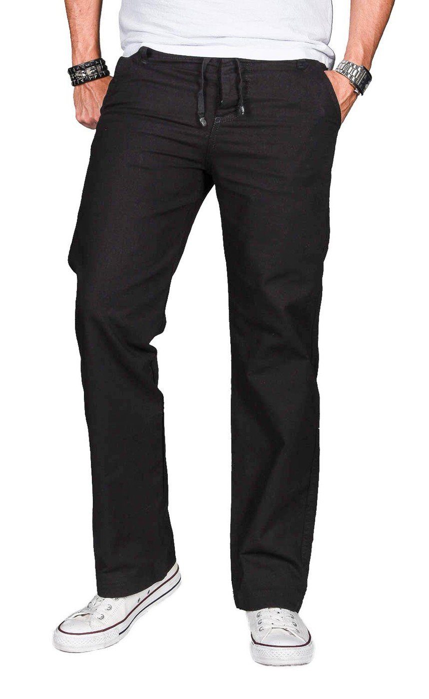 Alessandro Salvarini Straight-Jeans A. Salvarini Herren Leinenhose leichte Sommer Leinen Hose lockere