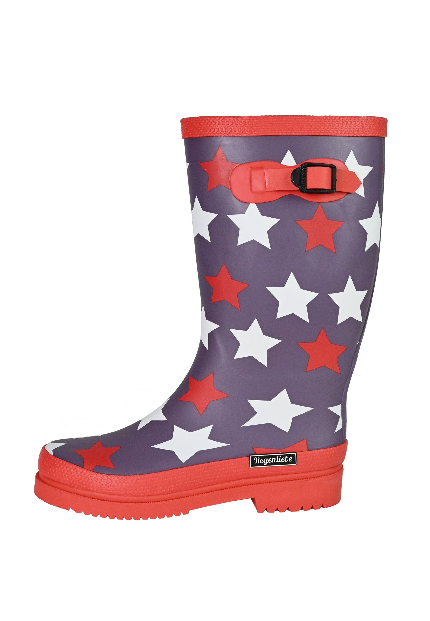 Regenliebe Stars High Gummistiefel Langschaft Stiefel mit Sternen Print