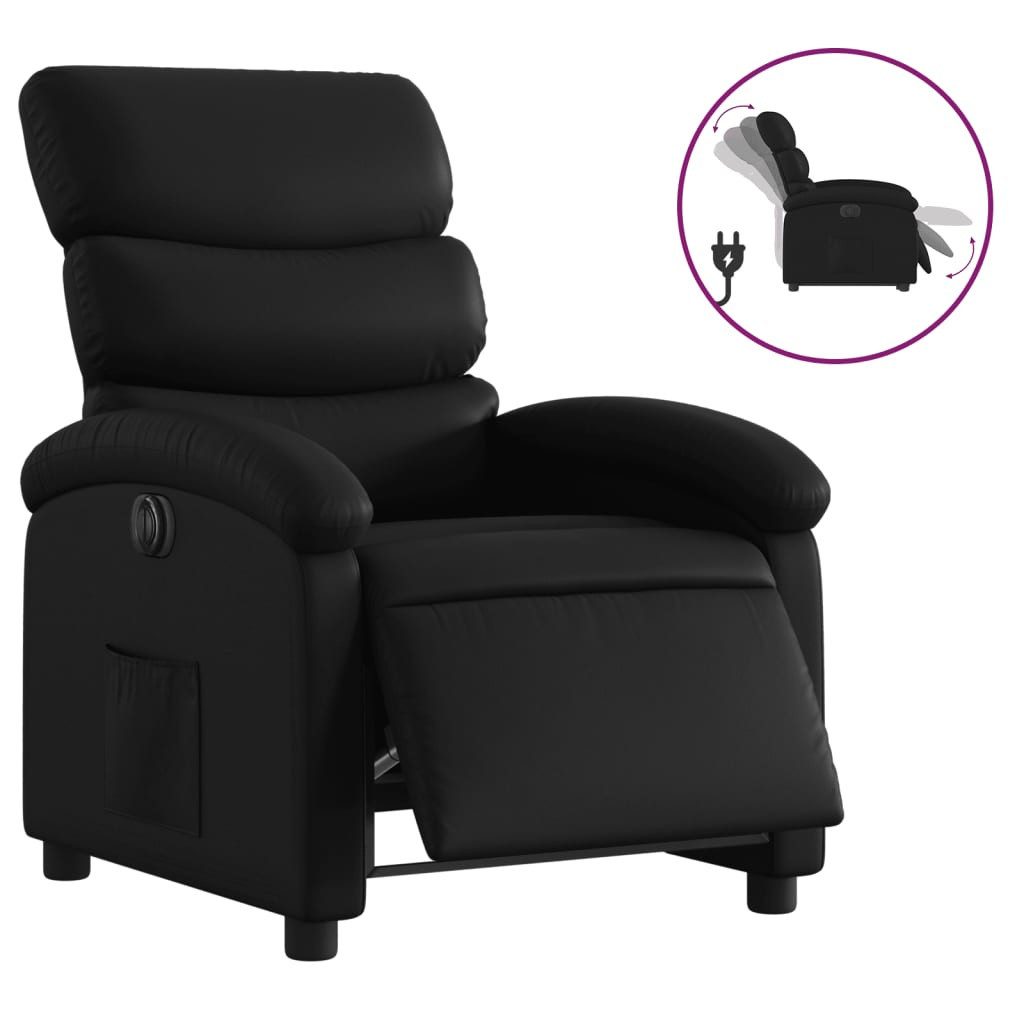 vidaXL Sessel Relaxsessel Elektrisch Schwarz Kunstleder (1-St)