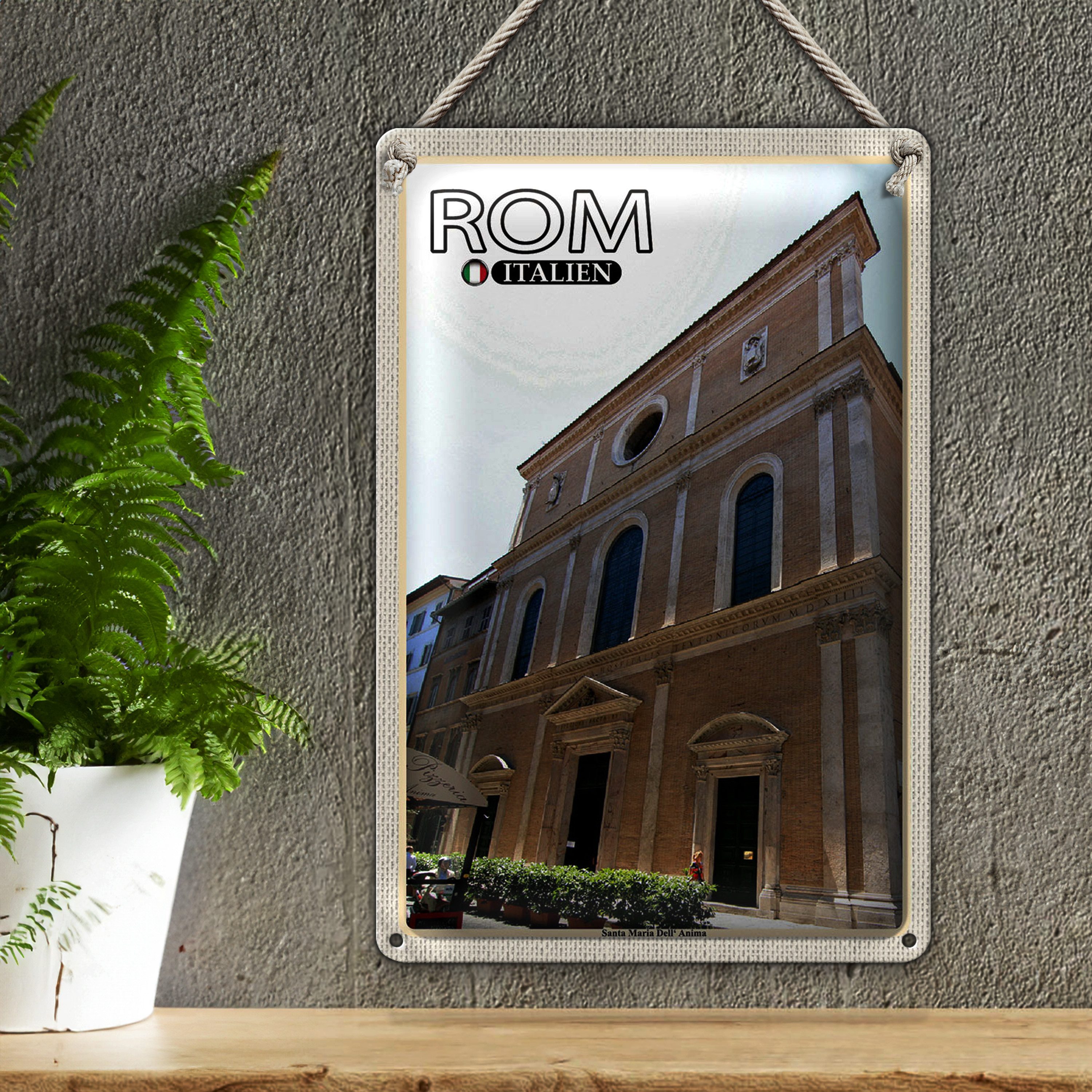 Roomando Metallschild Reise Rom Italien Santa Maria Dell Anima 30x40cm