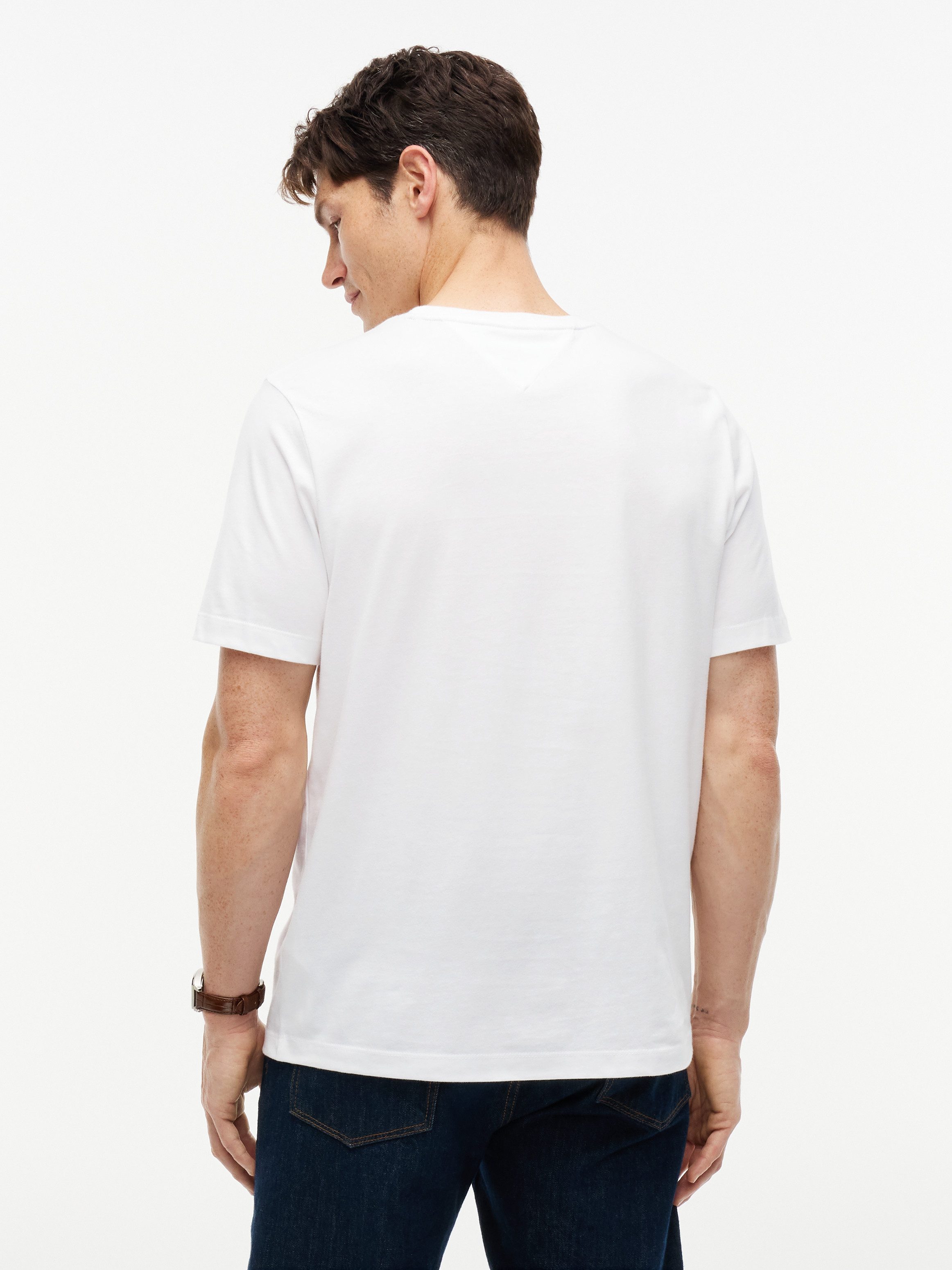 Tommy Hilfiger T-Shirt ESSENTIAL REGULAR FIT SOLID mit Stickerei unifarben, casual, Baumwolle, Rundhals