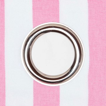 Gardine Gardinen Polka Dots & Streifen rosa 2er Set 137 x 117 cm, Homescapes