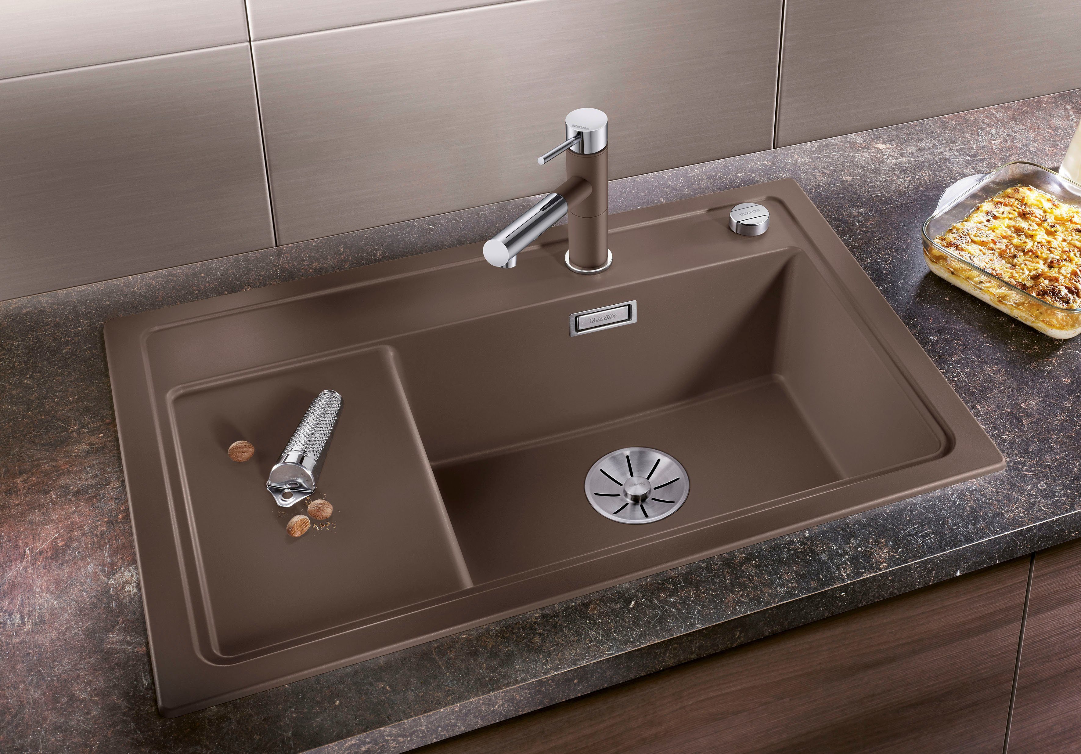 Blanco Küchenspüle ZENAR XL 6 S Compact, rechteckig, 78/51 cm, (Set), Mit Ablauffernbedienung