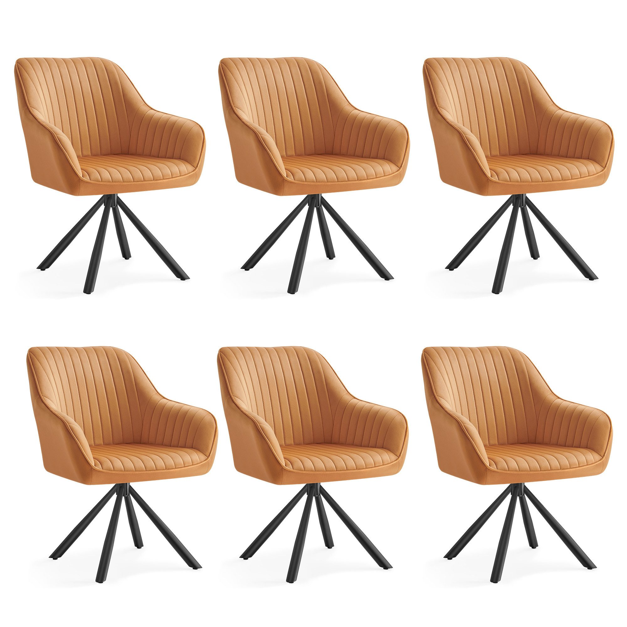 SONGMICS Esszimmerstuhl (6 St), Esszimmerstuhl, Küchenstuhl drehbar, Stahlb günstig online kaufen