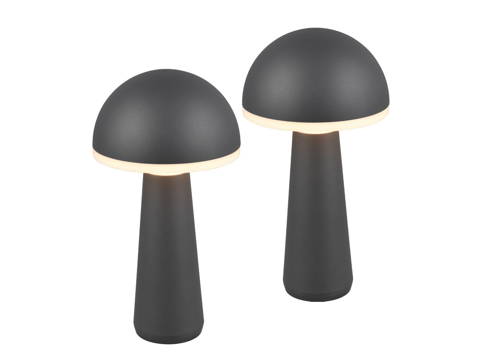 Reality Leuchten LED Außen-Tischleuchte, Dimmfunktion, LED fest integriert, Warmweiß, Neutralweiß, Tageslichtweiß, Kabellos-e Akku Pilz-Lampen Outdoor Party-Beleuchtung ohne Strom-Kabel
