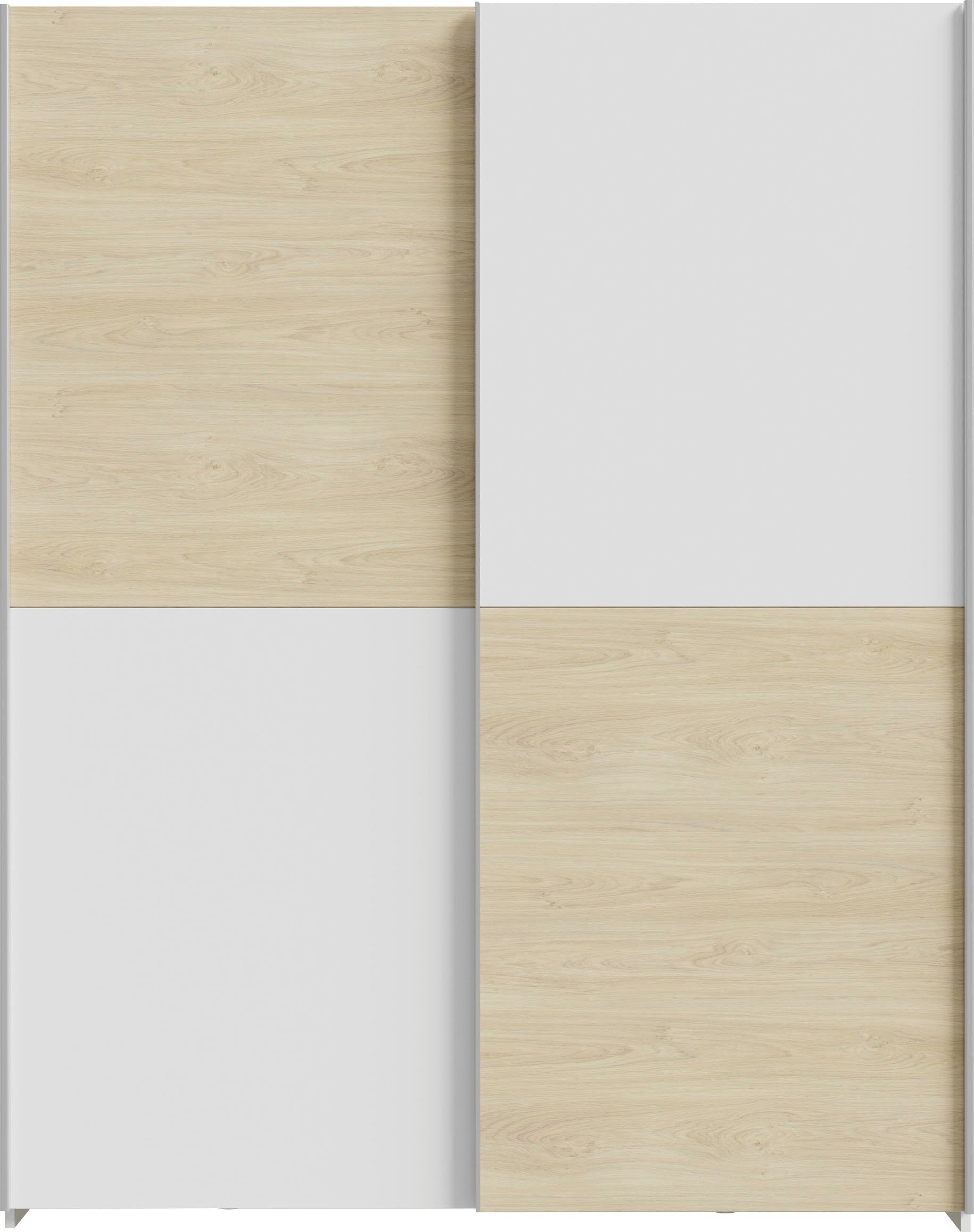 FORTE Schwebetürenschrank 2 Schiebetüren, Made in Europe, stabil und zeitlos (5 Breiten: 120 -200cm, Höhe ca. 190cm) in verschiedenen Farben und Breiten