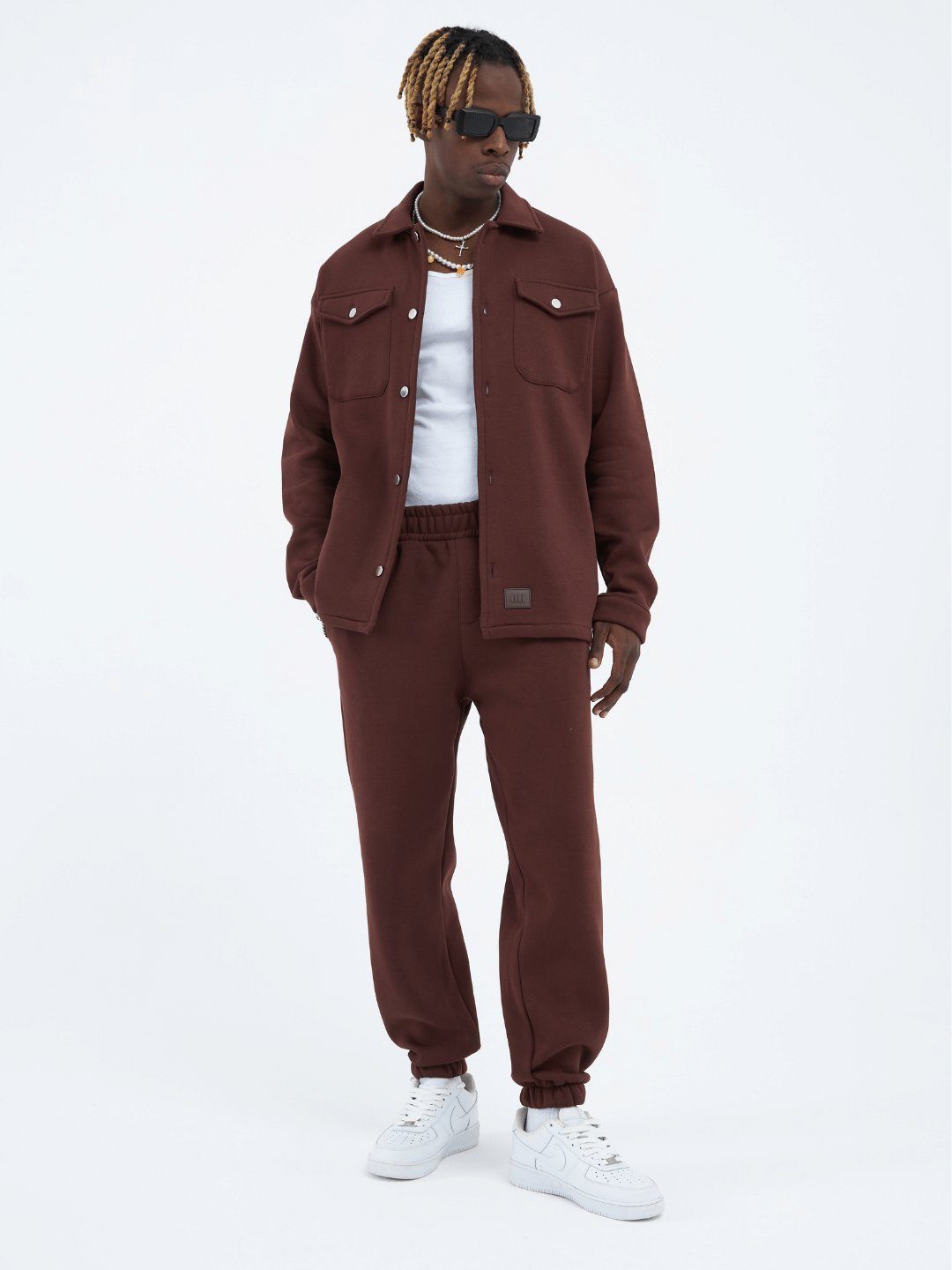 COFI Casuals Jogginganzug Jacke Jogginghose Set Oversize Jogger Hemdjacke günstig online kaufen