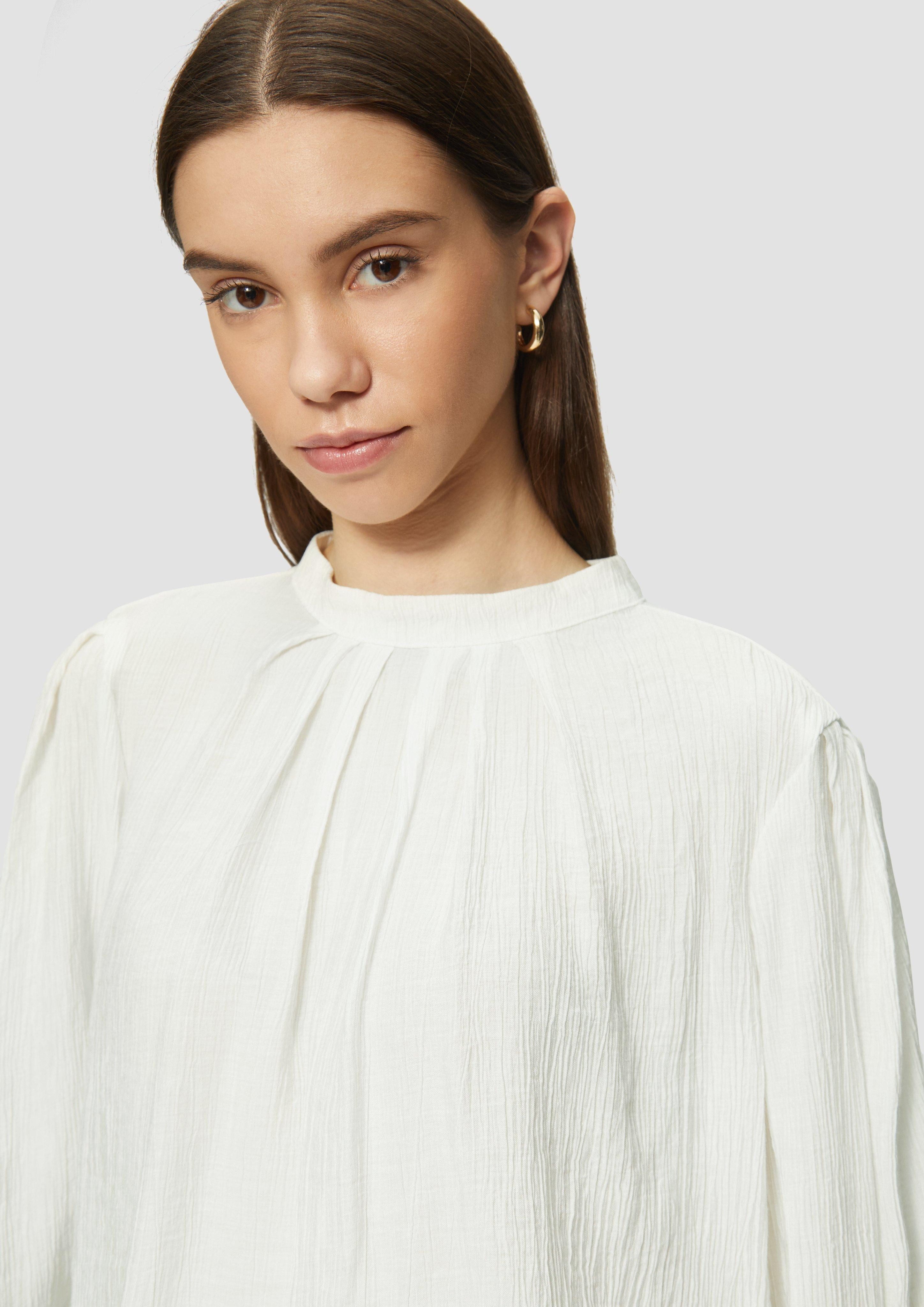 QS Langarmbluse Viskosemix-Bluse mit Crinkle-Struktur günstig online kaufen
