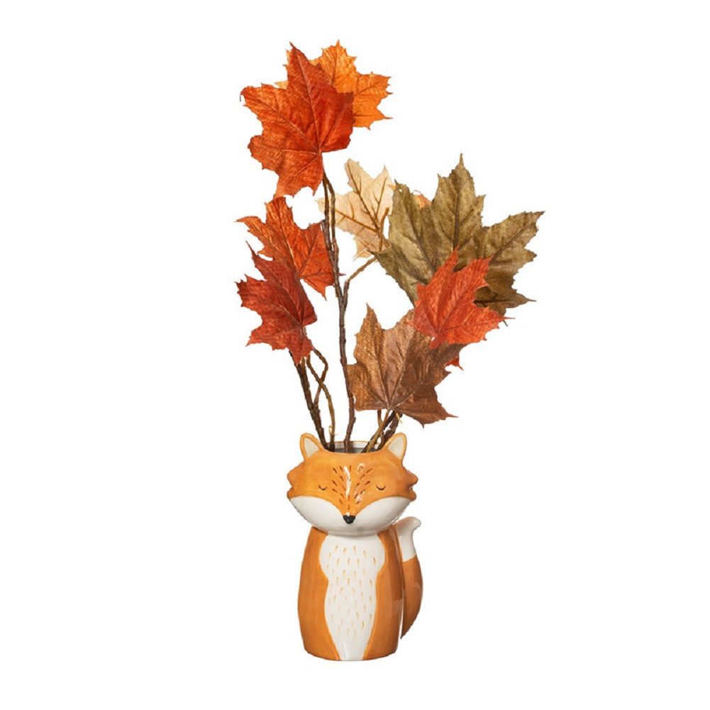 Sass & Belle Dekovase Finley Fuchs (Dolomit, handbemalt, 1 St., Blumenvase), Vase, ca. 11 x 10 x 19,5 cm