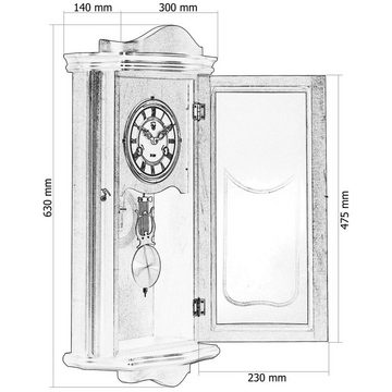 MAXSTORE Pendelwanduhr Mechanische Retro Vintage Uhr Regulator Pendeluhr (Prometheus, Mahagoni, 63 x 30 x 14 cm)