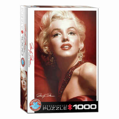 EUROGRAPHICS Puzzle Marilyn Monroe Portrait in Rot, 1000 Puzzleteile