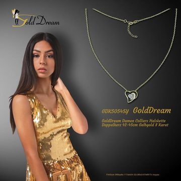 GoldDream Goldkette GoldDream Damen Colliers Halskette (Collier), Damen Colliers Halskette (Doppelherz) 42cm bis 45cm, 333 Gelbgold - 8