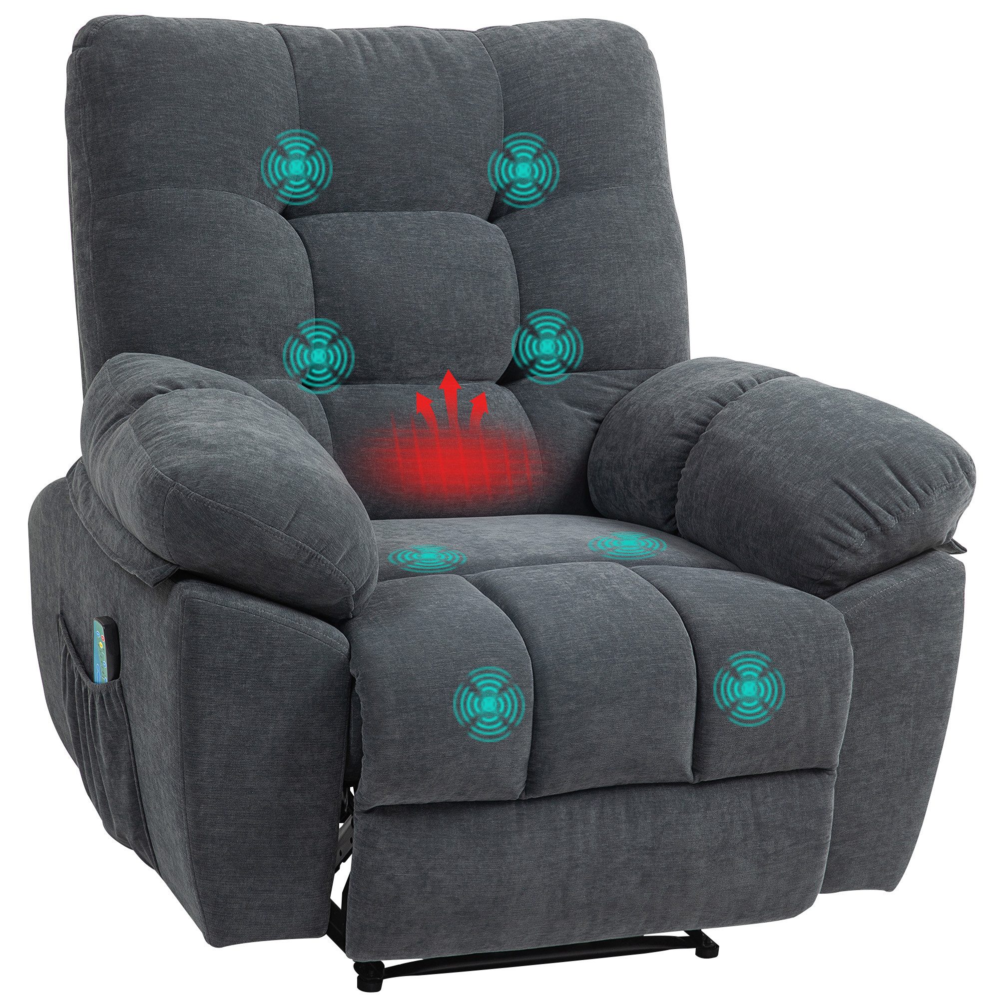 HOMCOM Massagesessel Recliner-Sessel (Massage-Polstersessel mit 8 Vibration günstig online kaufen