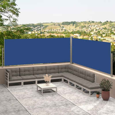vidaXL Balkonsichtschutz Seitenmarkise Ausziehbar Blau 117x600 cm
