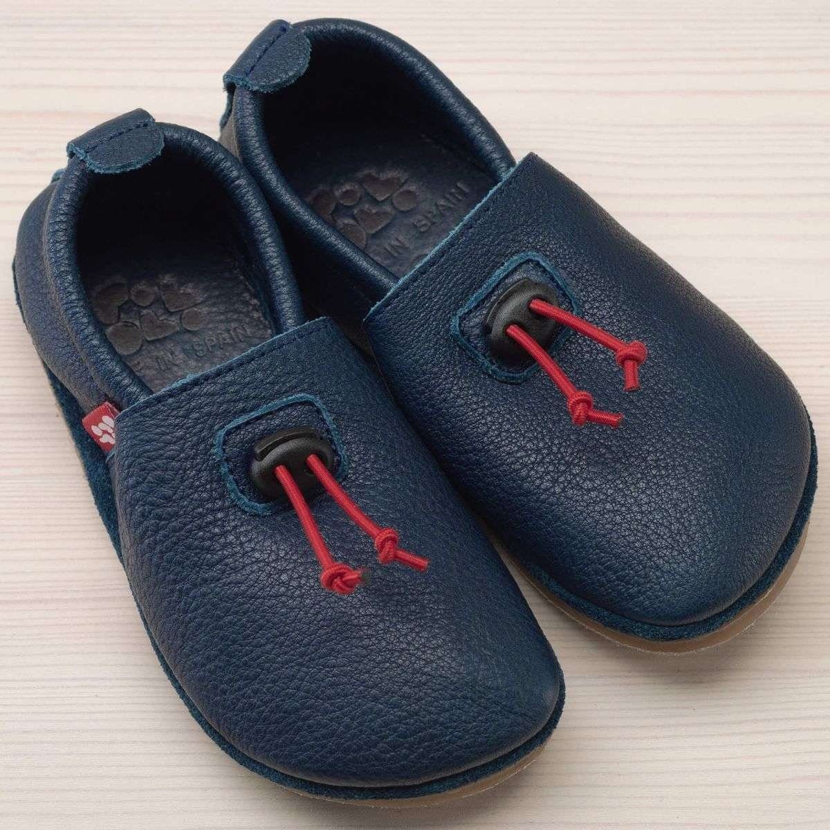 mit Kinderschuhe, Barfußschuh Blau POLOLO Hausschuh Kordel, Unisex