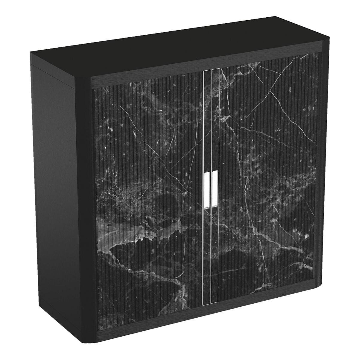 EASYOFFICE Rollladenschrank schwarzer Marmor Lamellen gemustert, günstig online kaufen