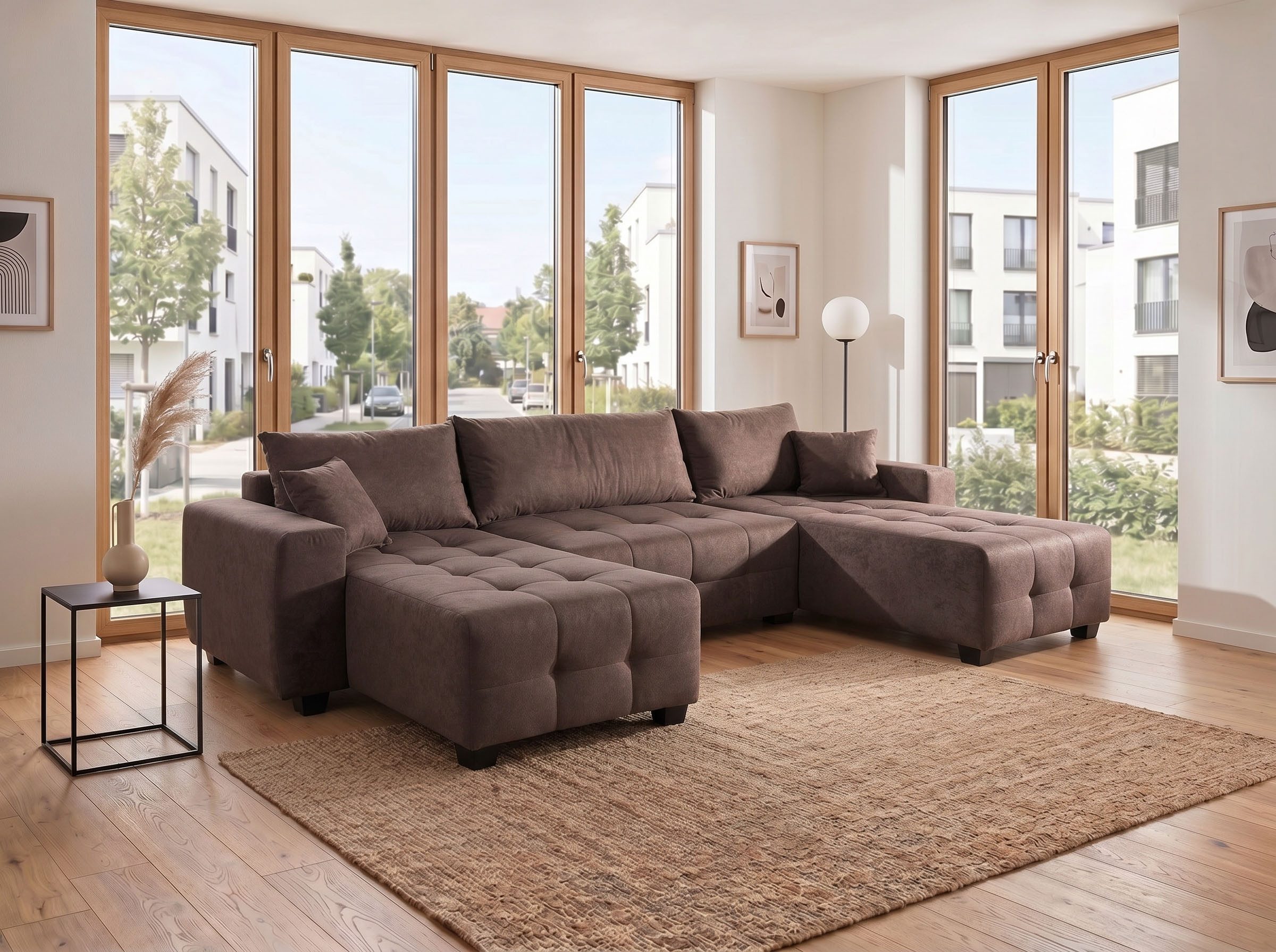 OTTO home Wohnlandschaft Bella U-Form, B: 314 cm, inkl. Schlaffunktion, auch in Cord, inkl. Bettkasten, Bonellfederkern, extra große Liegefläche: 269x135cm