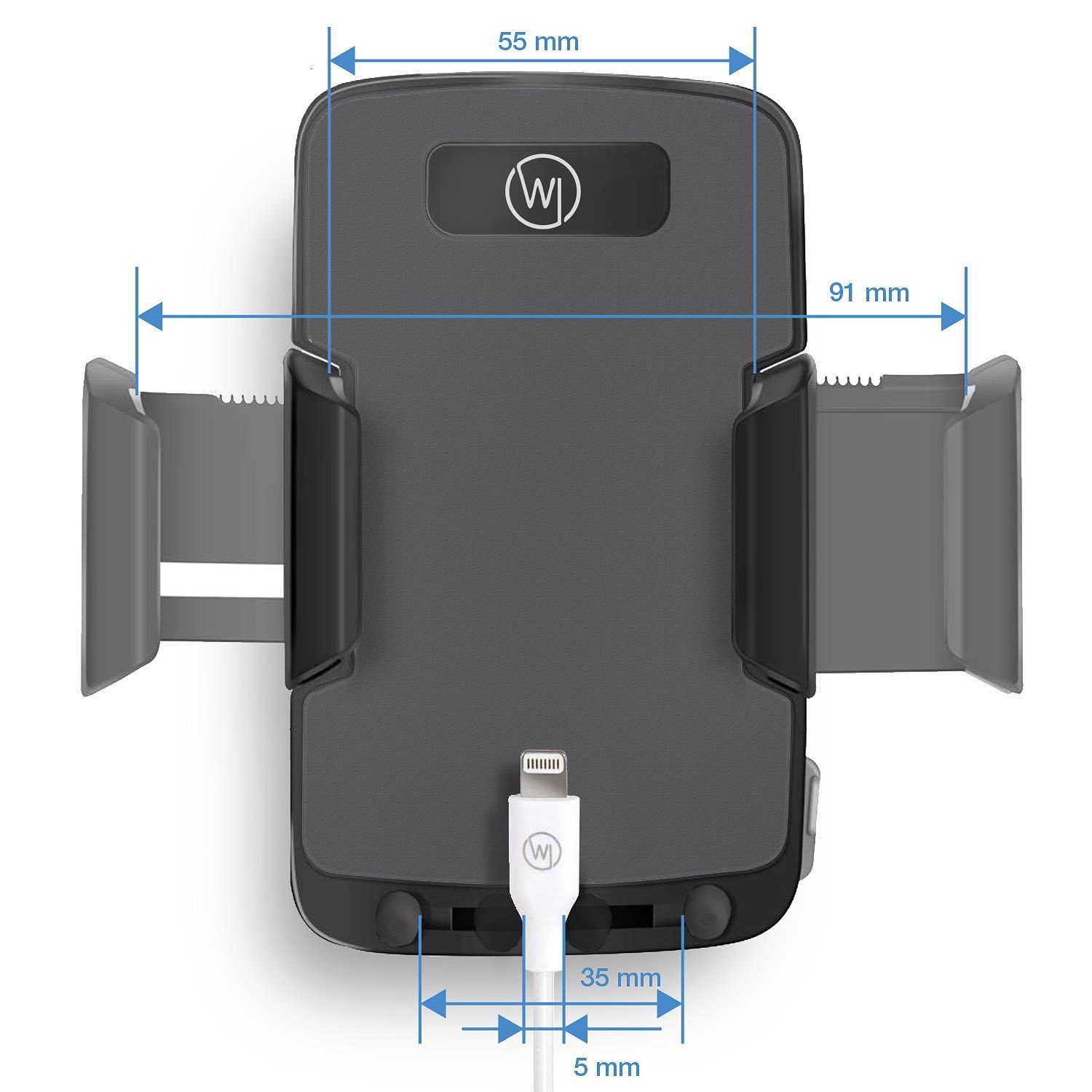 Wicked Chili Smartphone-Halterung Autohalterung für iPhone 16 15 14 13 Pro Mini Max, (1er Set, 1-tlg., 2in1 Halterung für Windschutzscheibe und Armaturenbrett / mit Kabelhal)