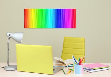 Wallario Glasbild, Regenbogenmuster - Farben rot, gelb, grün, blau, pink und rot, in verschiedenen Ausführungen