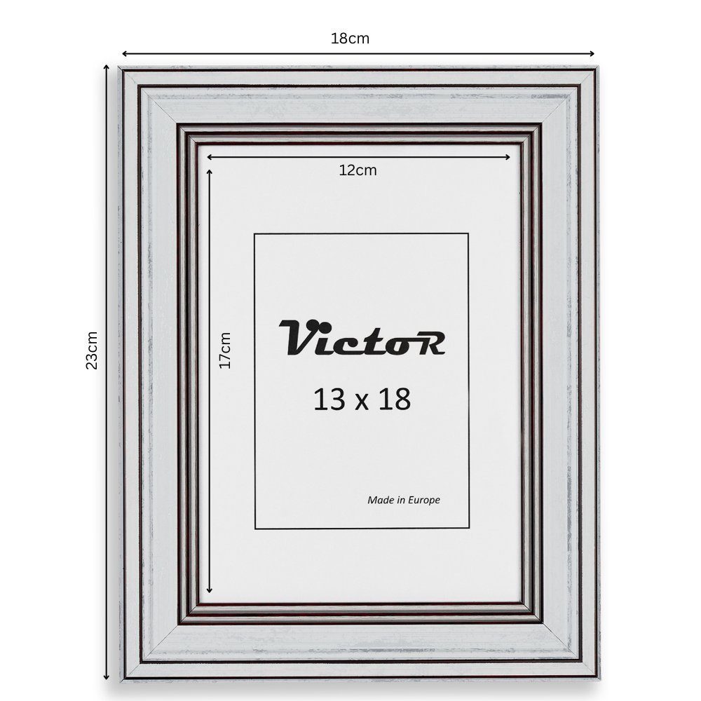 (Zenith) Goya, 19x31mm, in Kunststoff Rahmen Set weiß, 13x18 Leiste: Bilderrahmen 3er Victor cm,