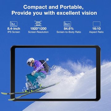 DOOGEE T20 Mini Pro tablet, 20GB RAM (1TB TF) Tablet (8.4", 256 GB, Android 13, 4G LTE, mit 2.3K FHD+ Display, Octa-Core Dual SIM Tablet /5G WiFi/TÜV/OTG)