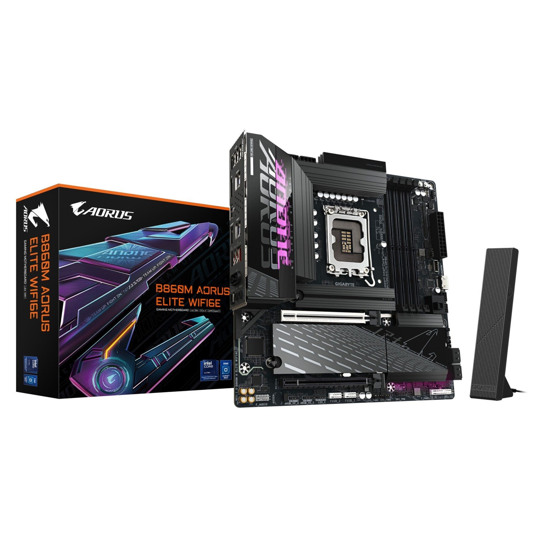 Gigabyte B860M AORUS ELITE WIFI6E Mainboard - Intel Core Ultra CPUs, 12+1+2+1 P Mainboard