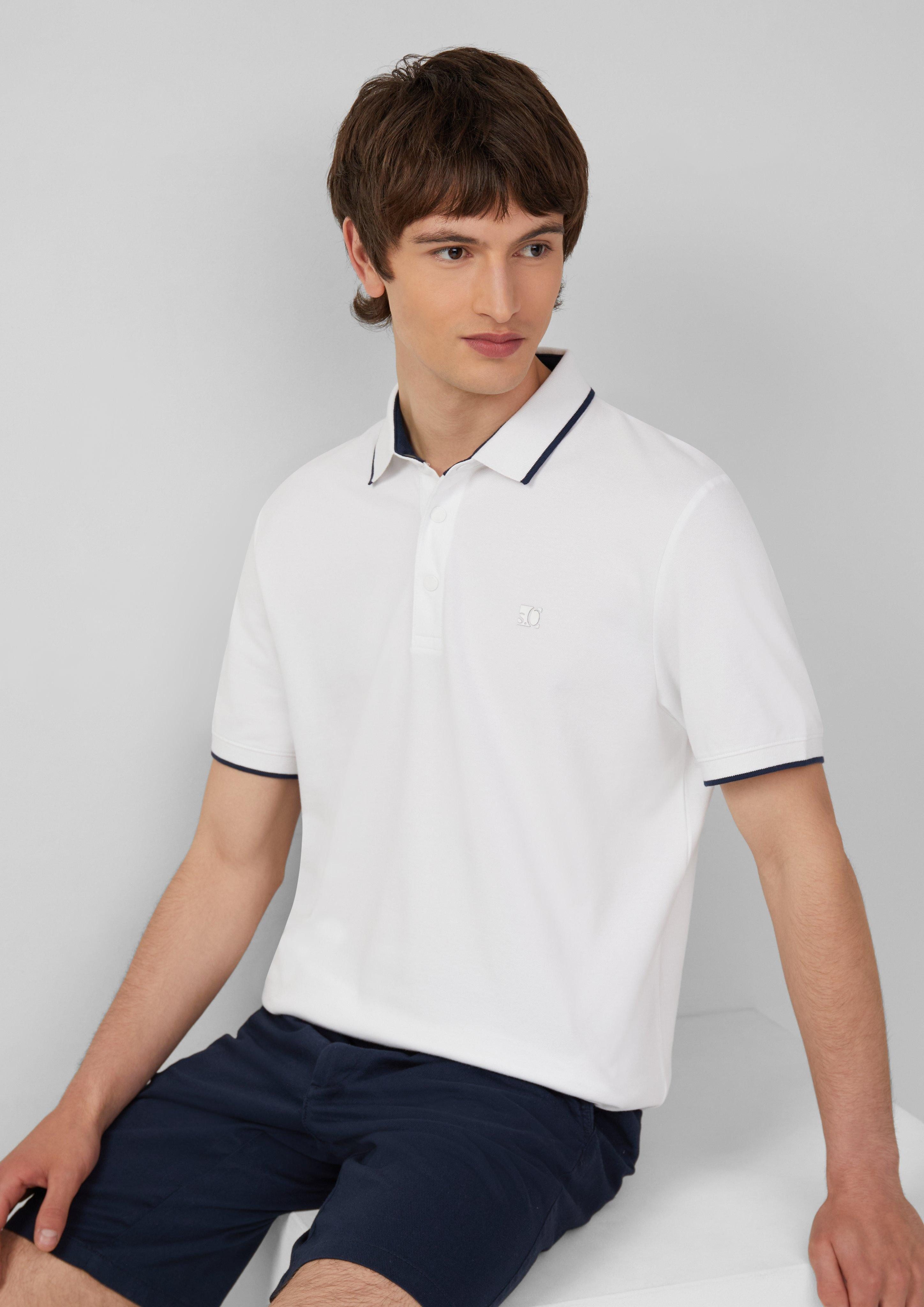 s.Oliver Kurzarmshirt Sportives Piqué-Poloshirt mit Kontrast-Details günstig online kaufen