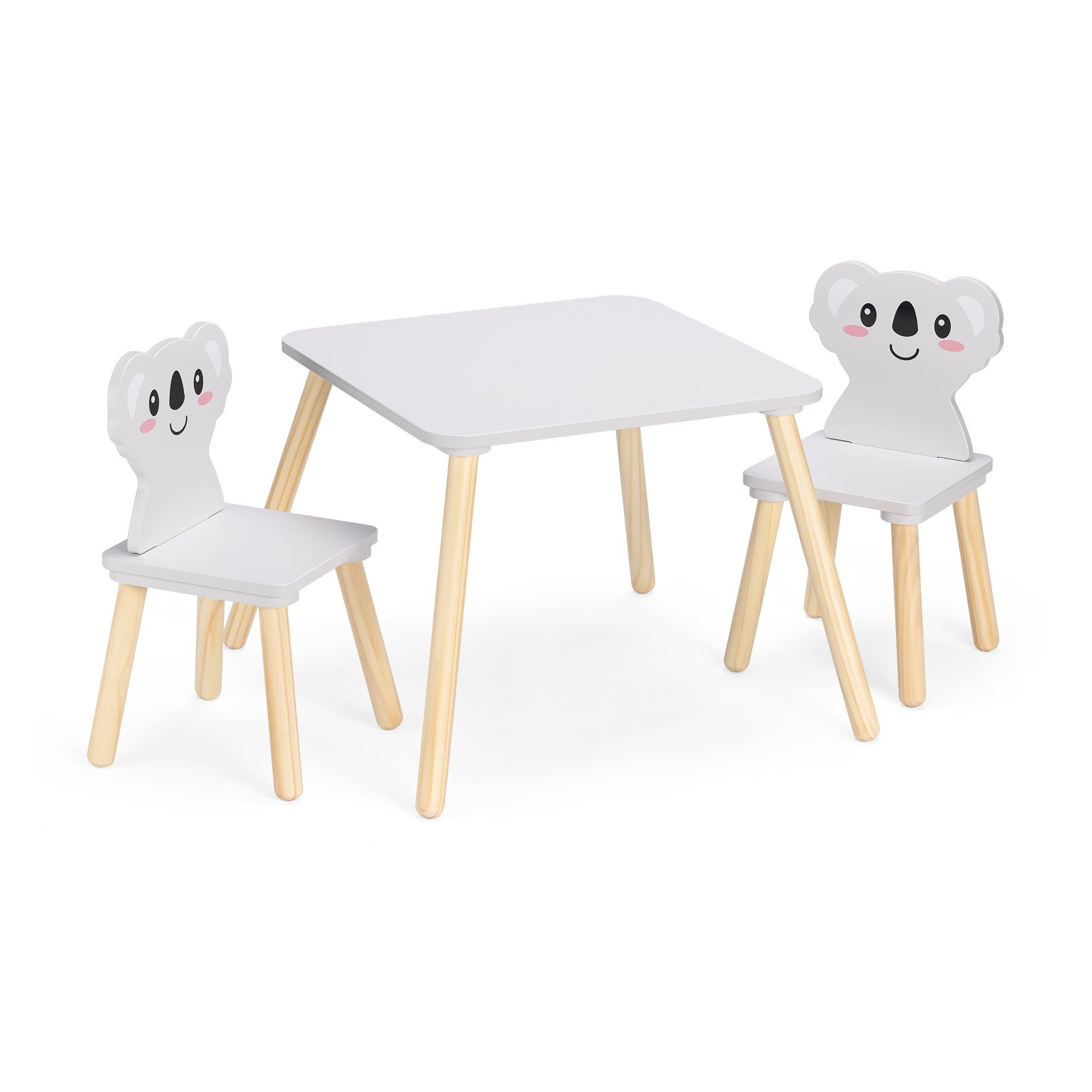 Navaris Kindertisch Kindersitzgruppe 3tlg. - Tisch & Stühle - Koala Design