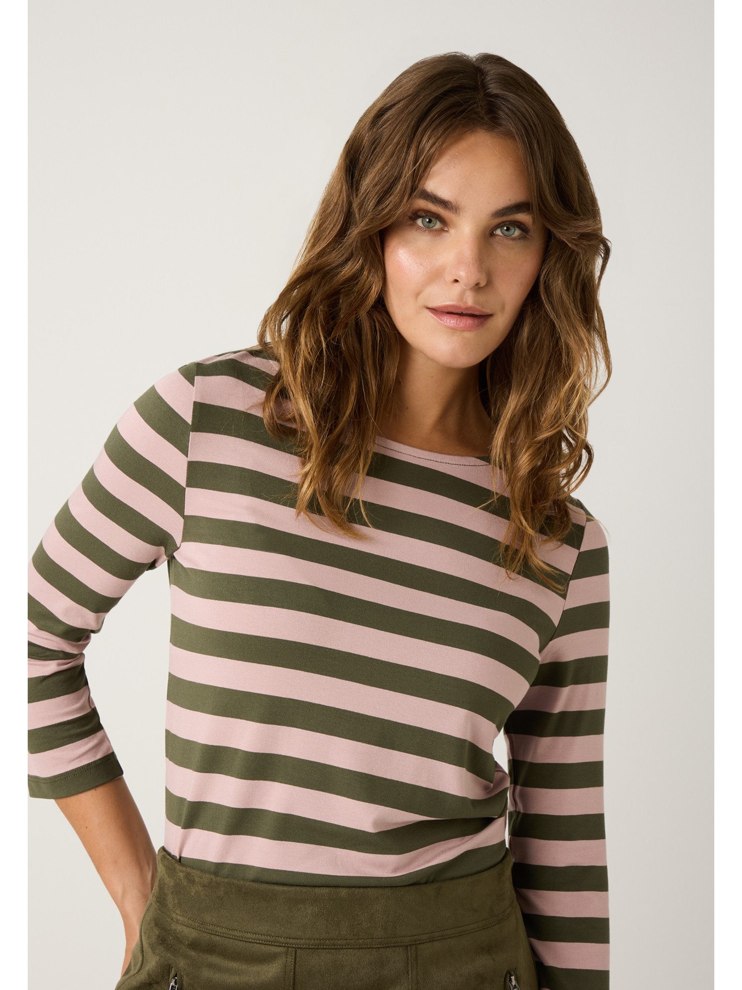 MORE&MORE 3/4-Arm-Shirt Streifenshirt Viskosejersey günstig online kaufen