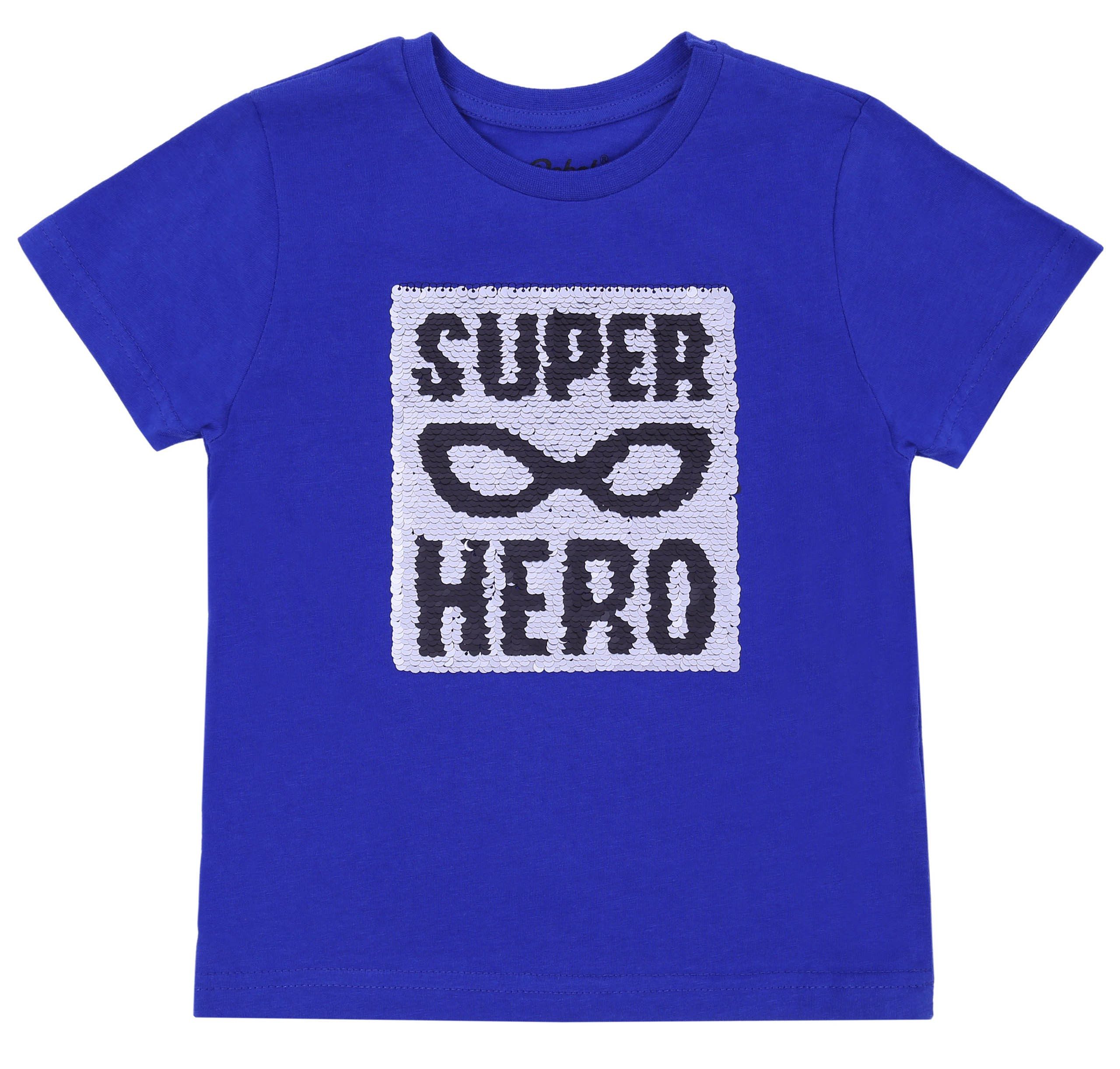 Kurzarmbluse Kornblumenfarbenes T-Shirt Super Hero 4-5 Jahre