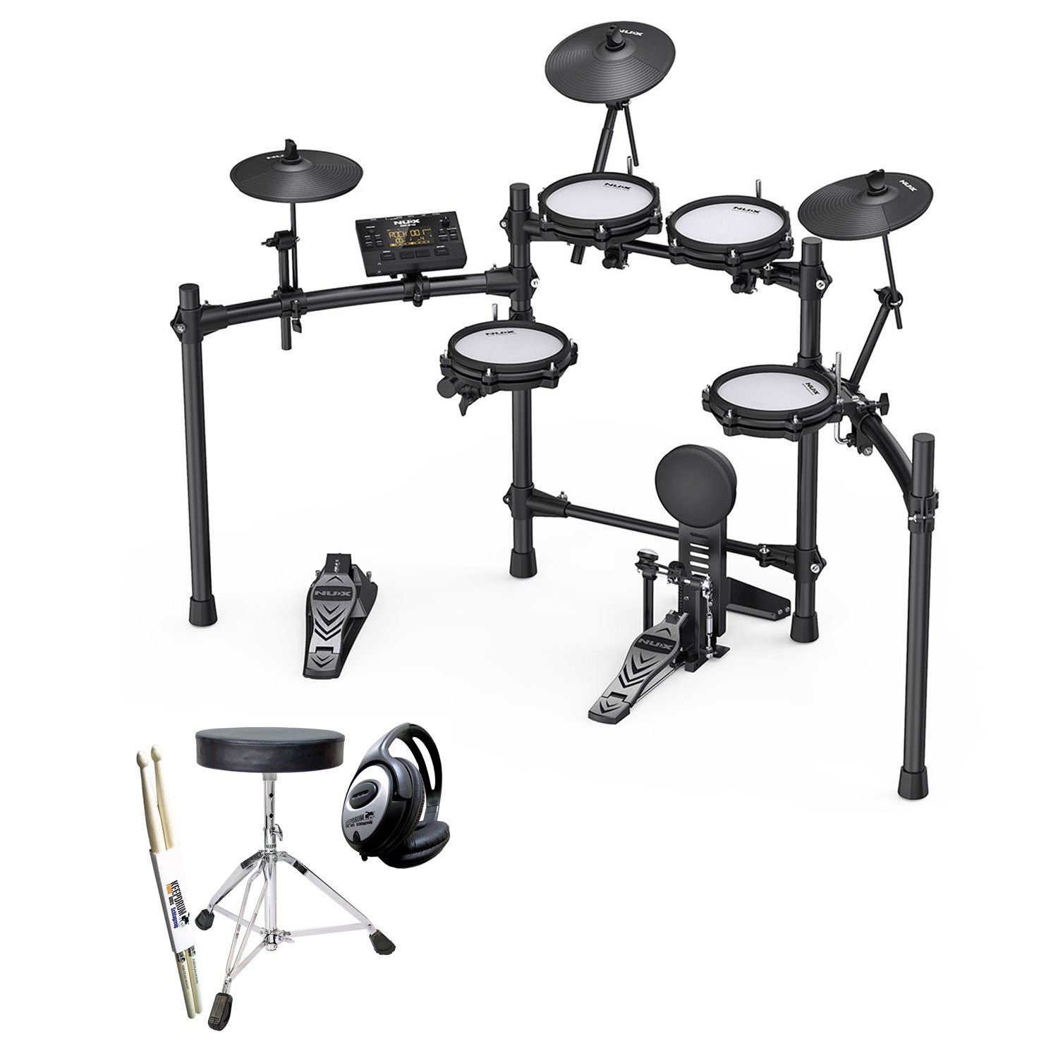E-Drum Nux DM-210 E-Dum Schlagzeug mit Zubehör-Set