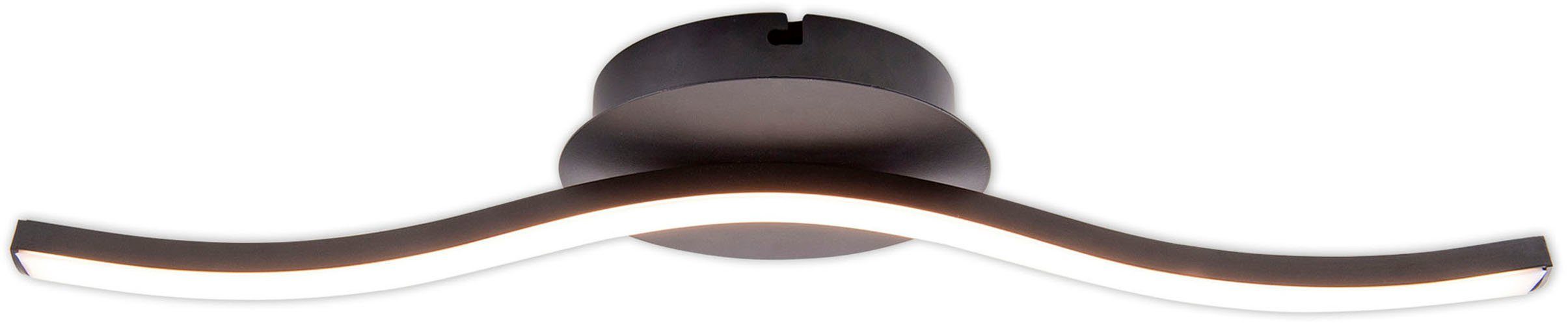 warmweiß, Wandleuchte Deckenlampe, LED Deckenleuchte 45cm, L: Onda, integriert, fest näve LED schwarz-matt, 6W, Warmweiß, IP20