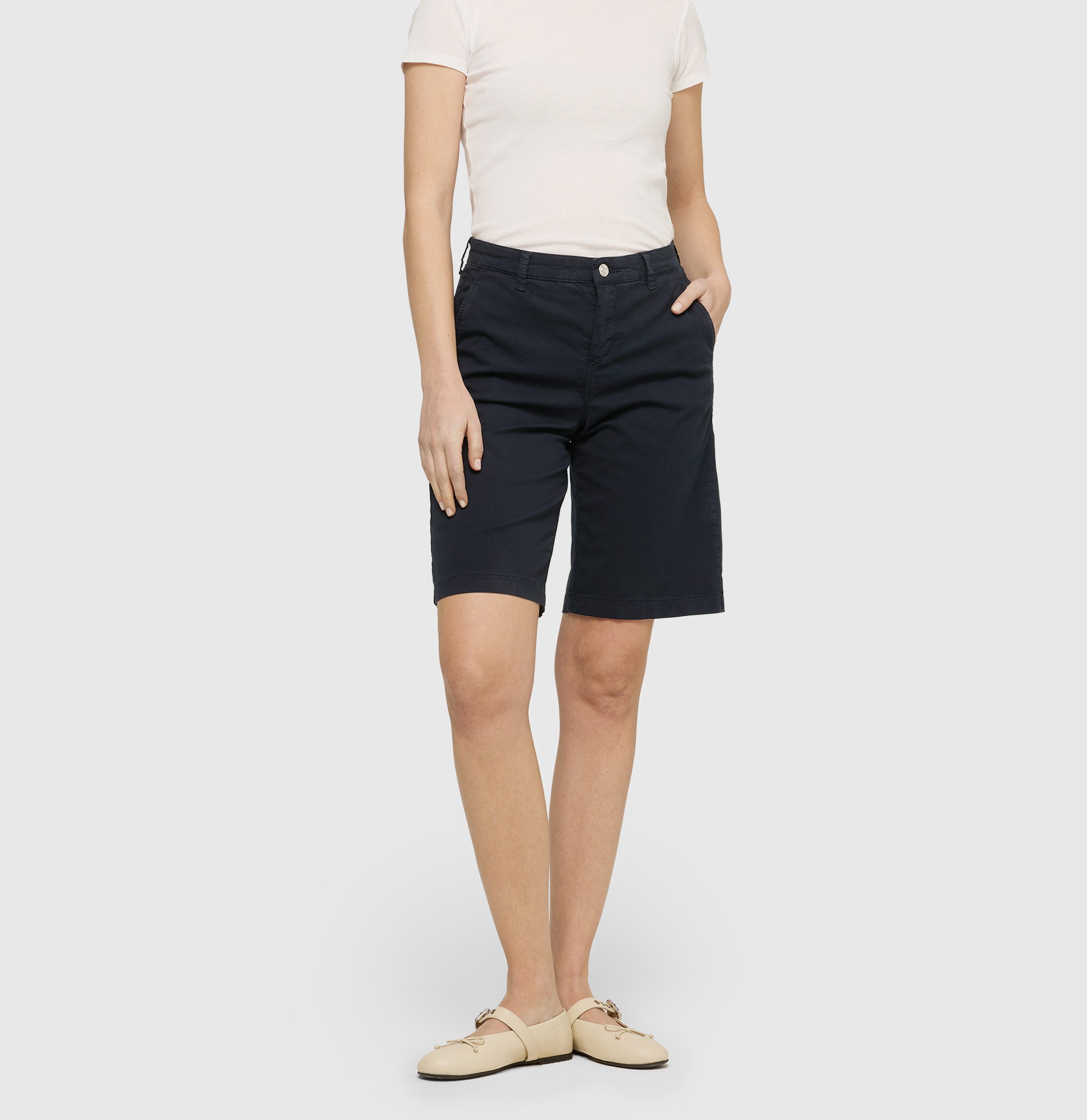 MAC Bermudas CHINO Bermuda weites Bein, mit Deko-Tuch