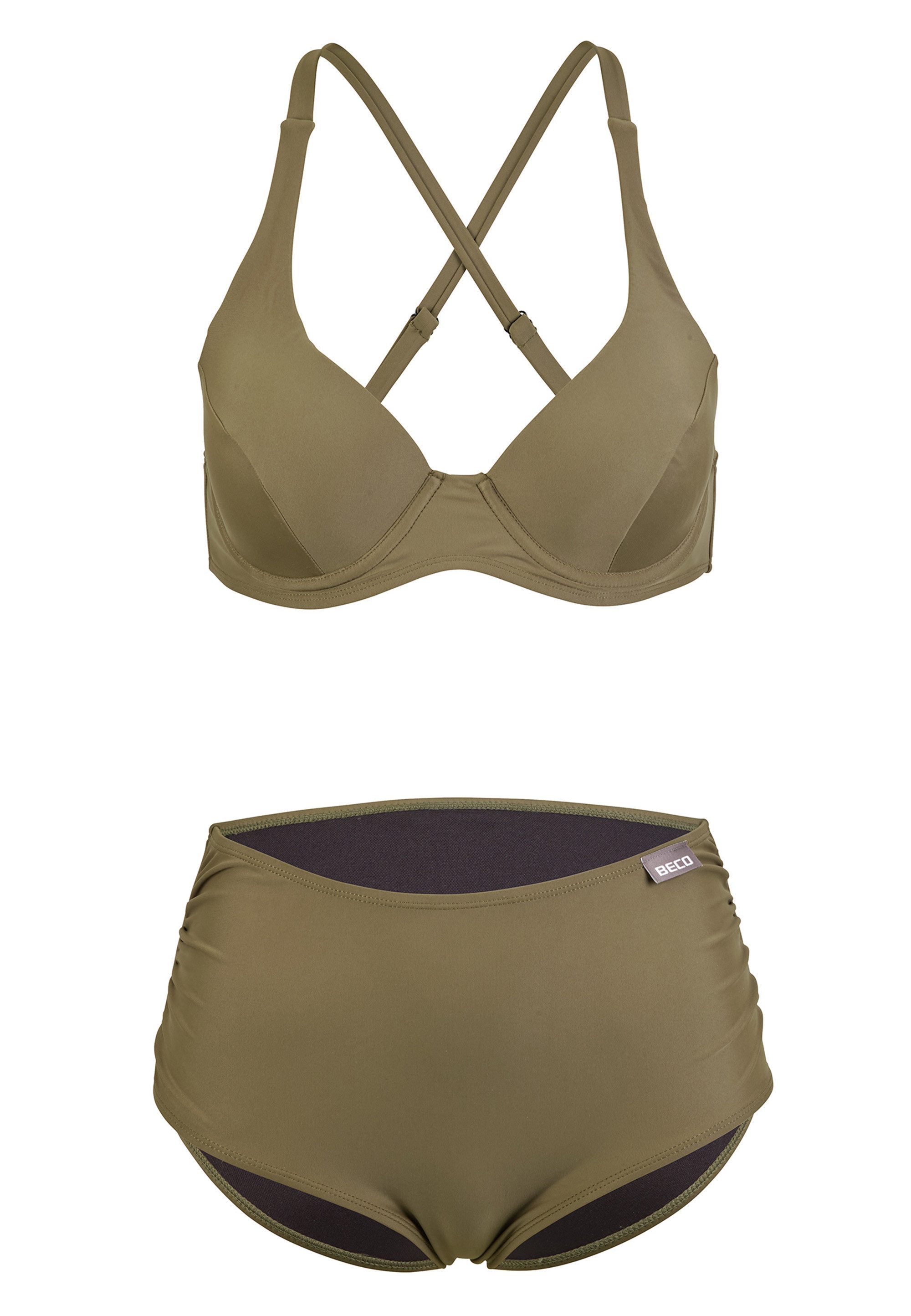 Beco Beermann Triangel-Bikini-Top Colour Block (2-St), mit Sweetheart-Dekolleté und High Waist-Hose