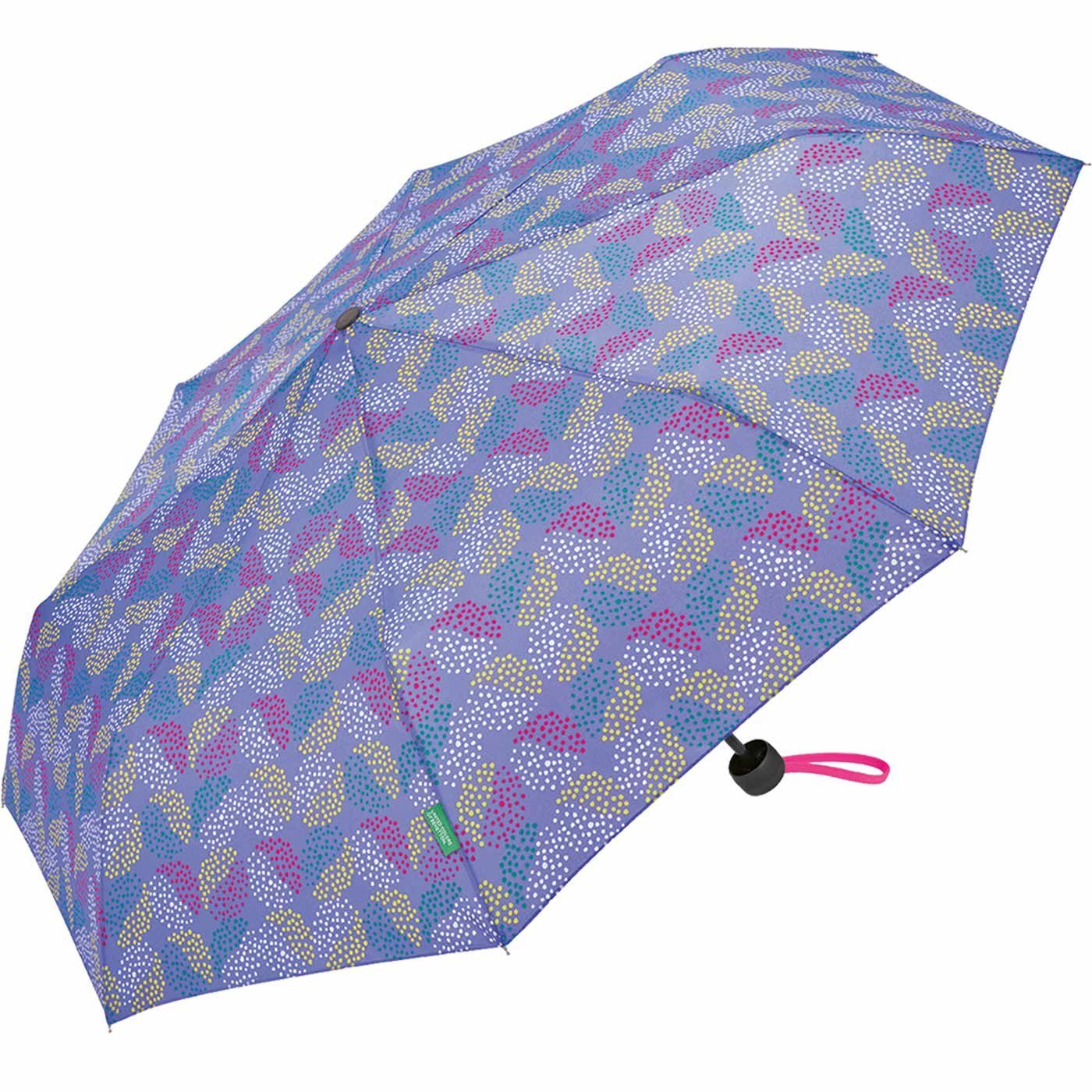 mit United Colors violett - Dots Benetton periwinkle, modernem Pop deep Punkte-Kreise-Muster Super Taschenregenschirm of Mini