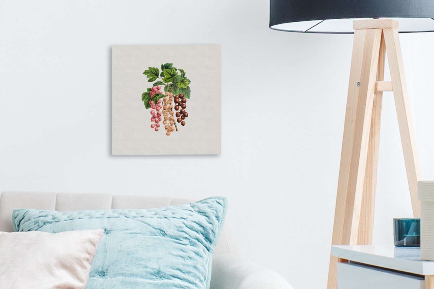 OneMillionCanvasses® Leinwandbild - Wohnzimmer Bilder Obst für Leinwand Weinlese Beeren, - (1 Schlafzimmer St)